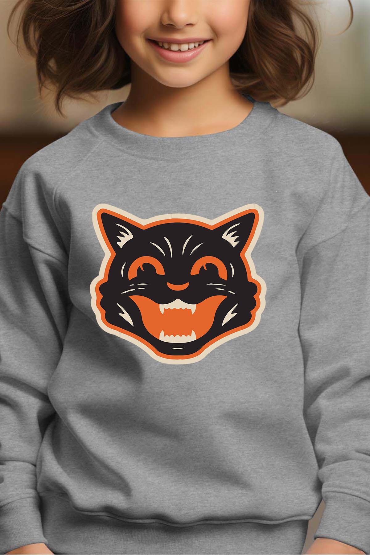 Grossiste I.A.L.D FRANCE - Angry Black Cat - Sweat Col Rond Fille