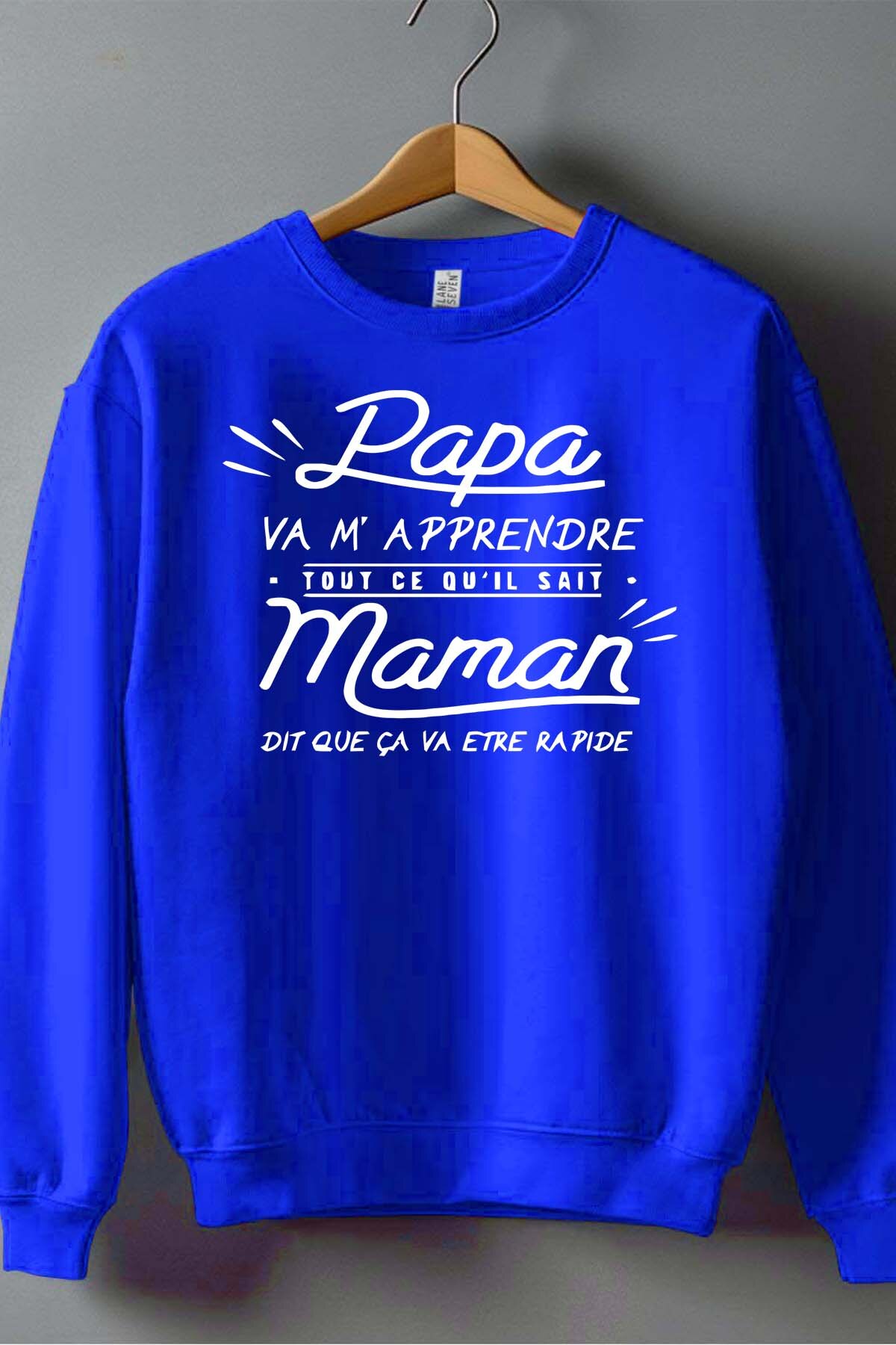 Grossiste I.A.L.D FRANCE - Papa  m'apprendre tout - Sweat Col Rond Garçon