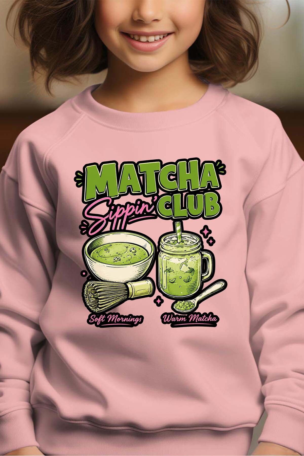 Grossiste I.A.L.D FRANCE - Matcha sippin club - Sweat Col Rond Fille