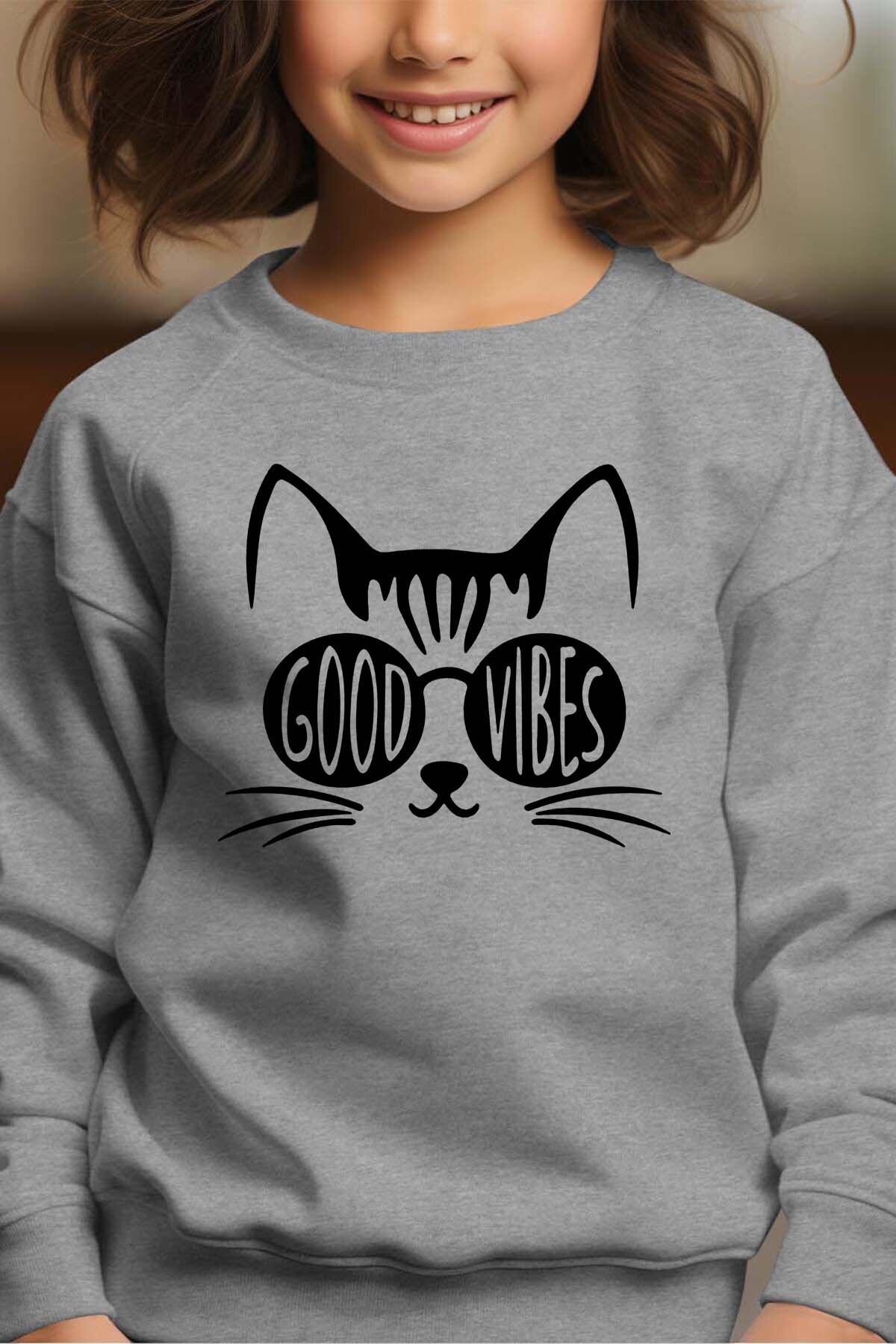 Grossiste I.A.L.D FRANCE - Catz good vibe - Sweat Col Rond Fille