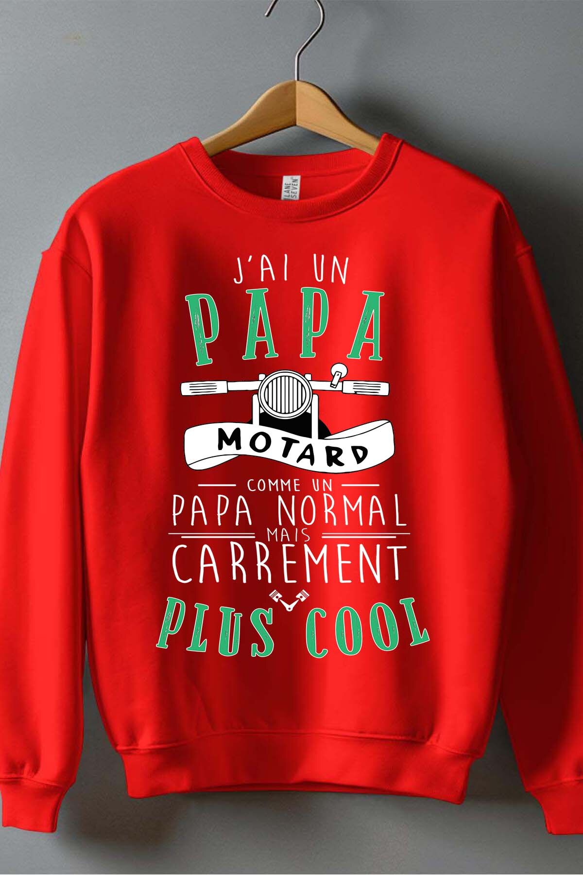 Grossiste I.A.L.D FRANCE - G papa motard  + cool - Sweat Col Rond Garçon