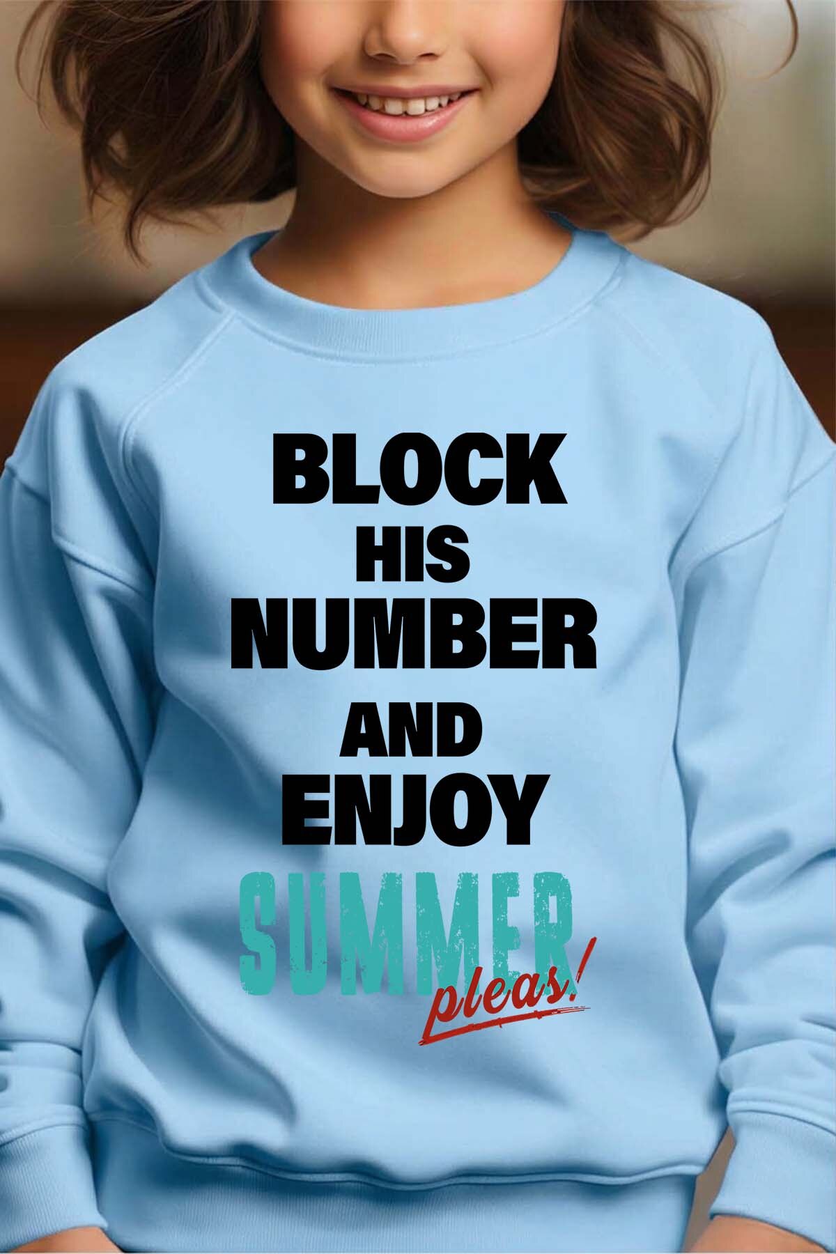 Grossiste I.A.L.D FRANCE - Block enjoy summer - Sweat Col Rond Fille