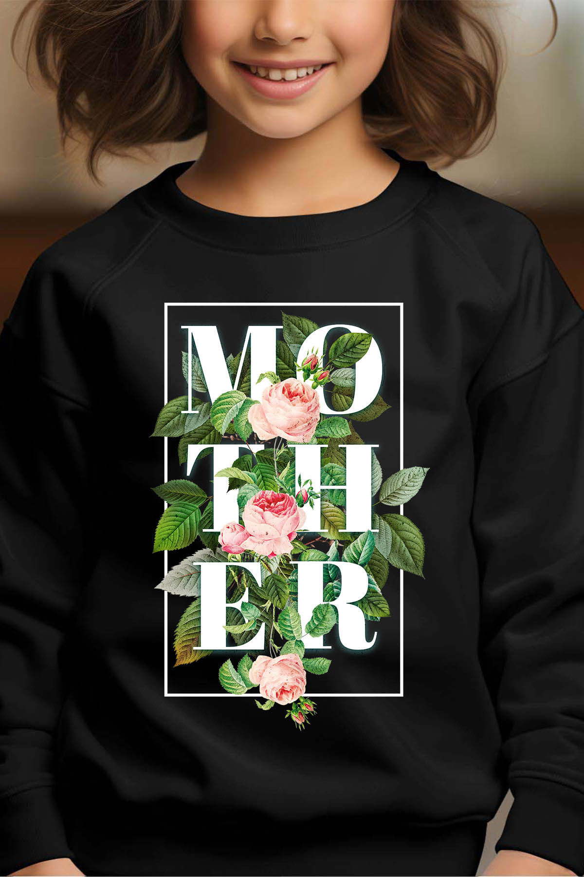 Großhändler I.A.L.D FRANCE - Mutter Rosen - Runde Mädchen Sweatshirt