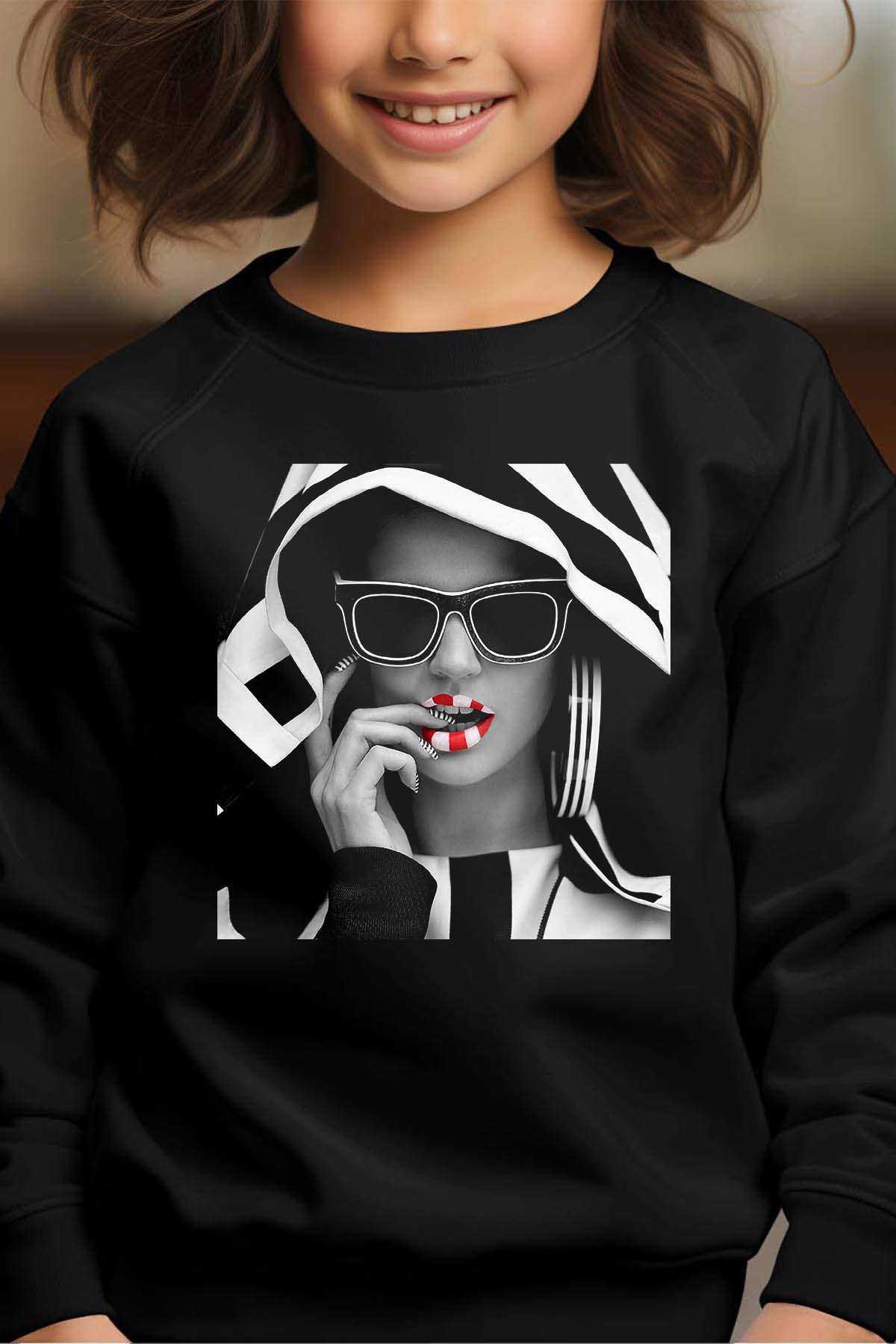 Grossiste I.A.L.D FRANCE - Lips - Sweat Col Rond Fille