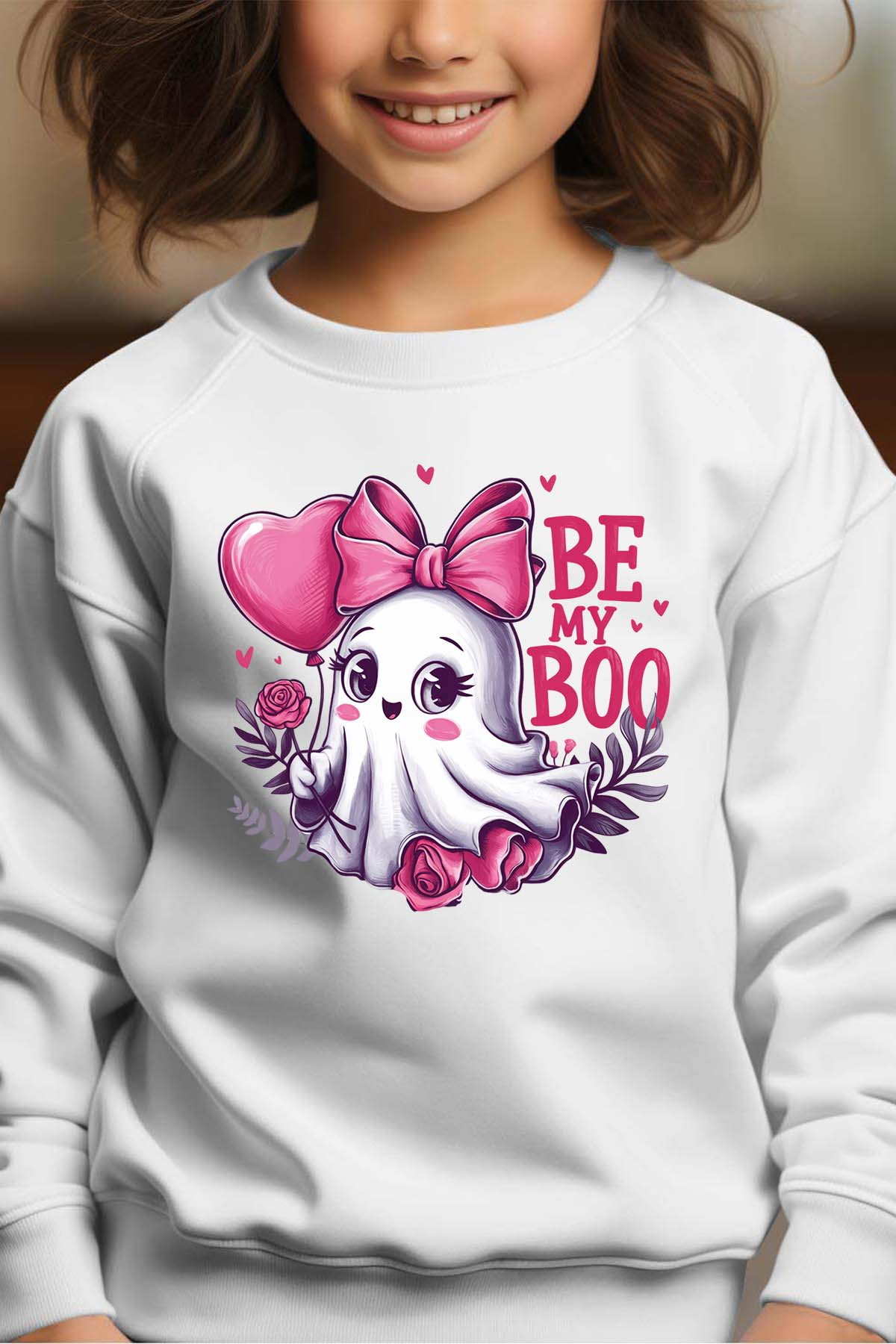 Grossiste I.A.L.D FRANCE - Ghost Valentines Day - Sweat Col Rond Fille