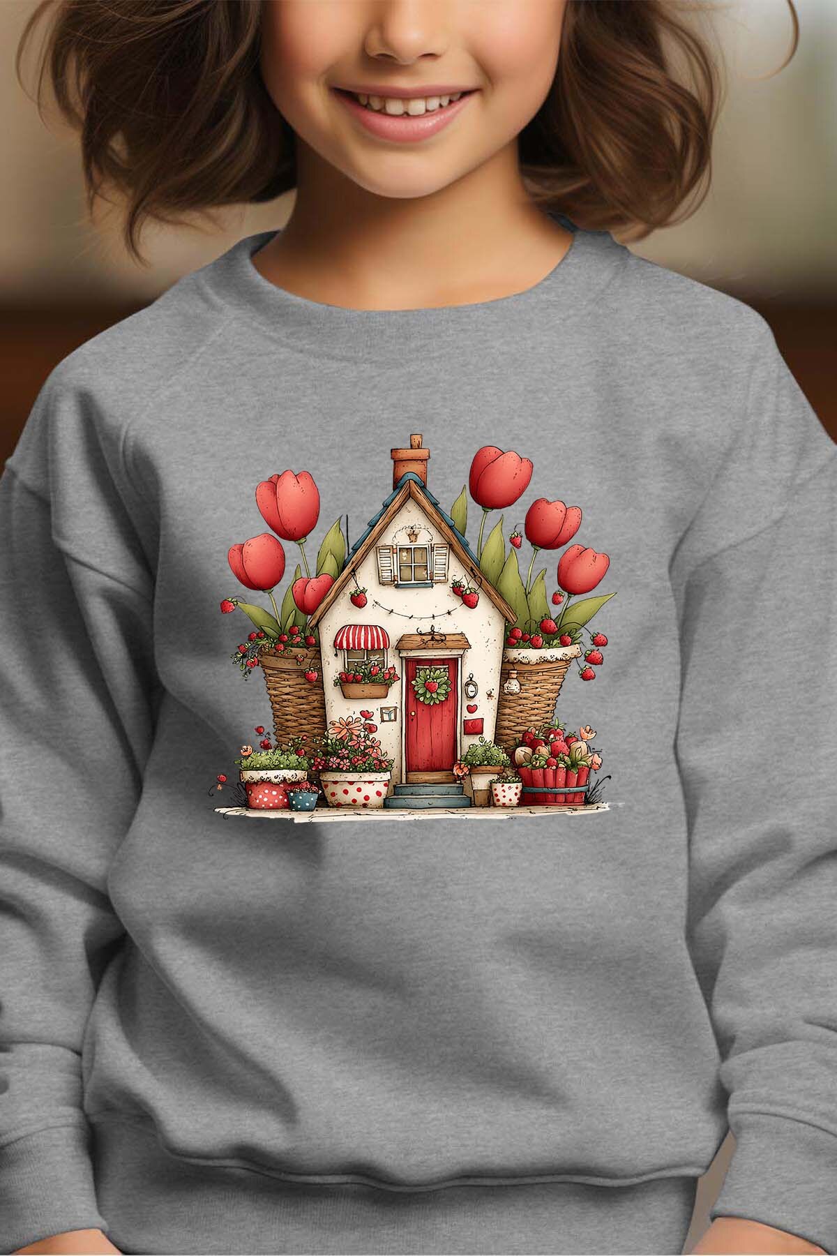 Grossiste I.A.L.D FRANCE - Maison Fleur 26 - Sweat Col Rond Fille
