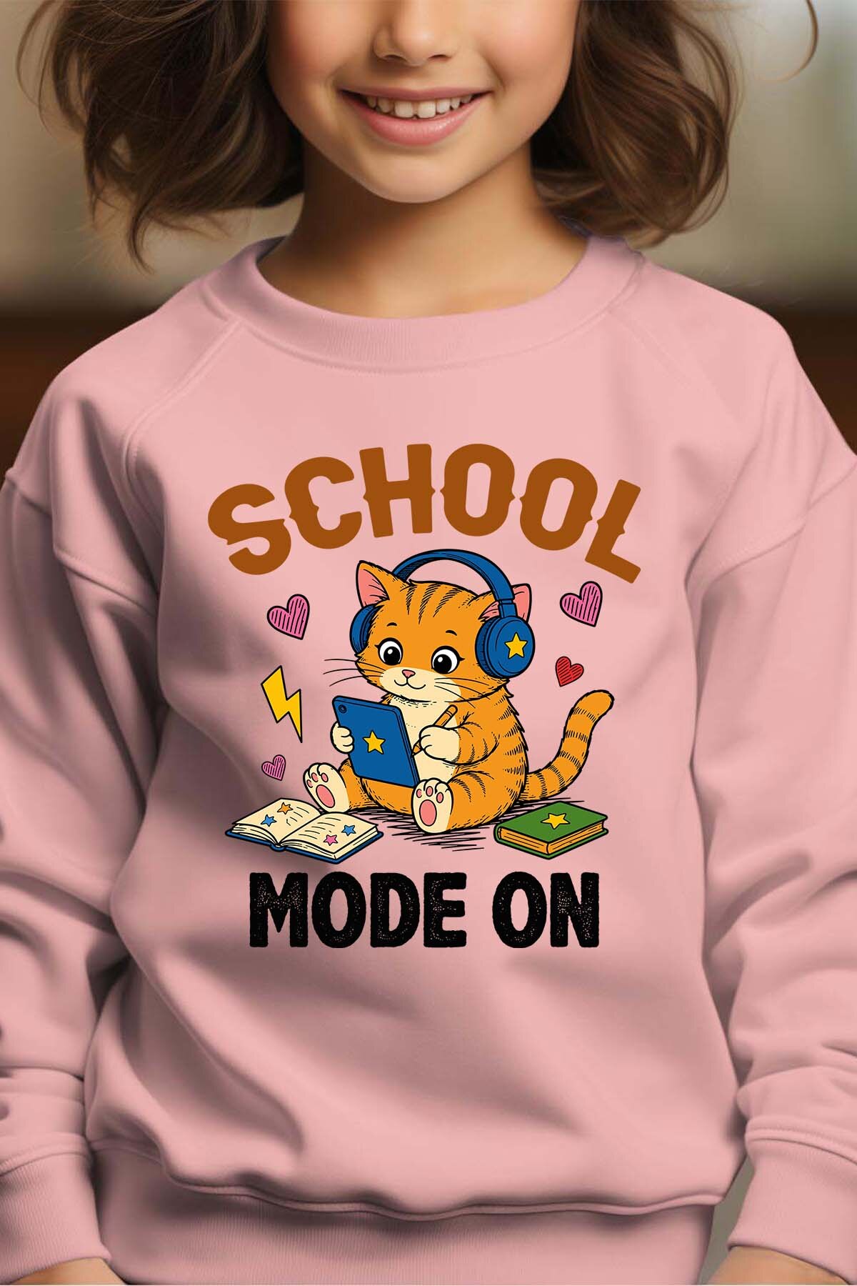 Grossiste I.A.L.D FRANCE - School Mode on - Sweat Col Rond Fille
