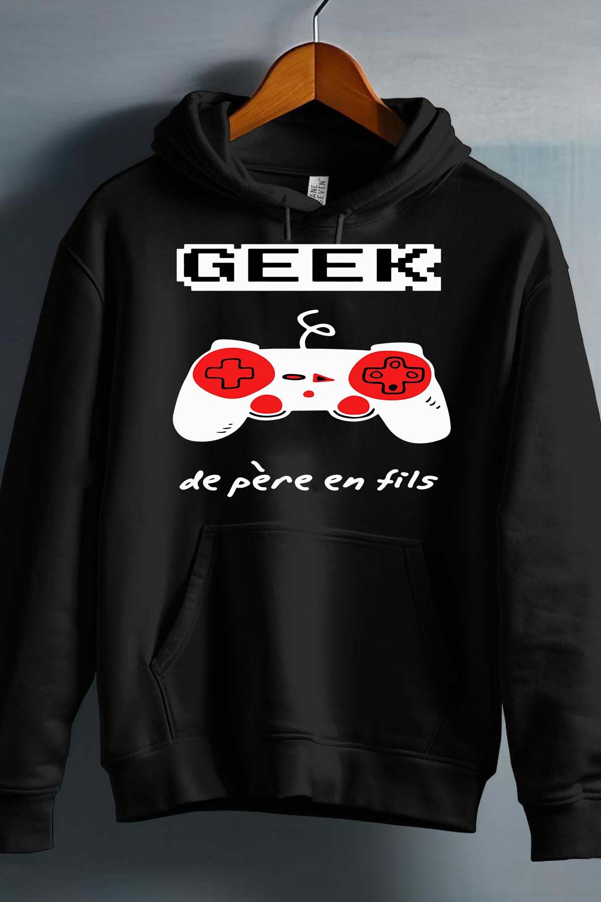 Grossista I.A.L.D FRANCE - Geek di padre in figlio - Felpa con cappuccio per ragazzo