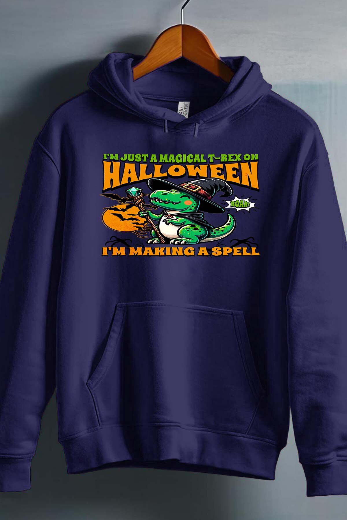 Grossiste I.A.L.D FRANCE - Halloween T-Rex Dinosaur Wizard Festive Dino - Sweat Capuche Garçon