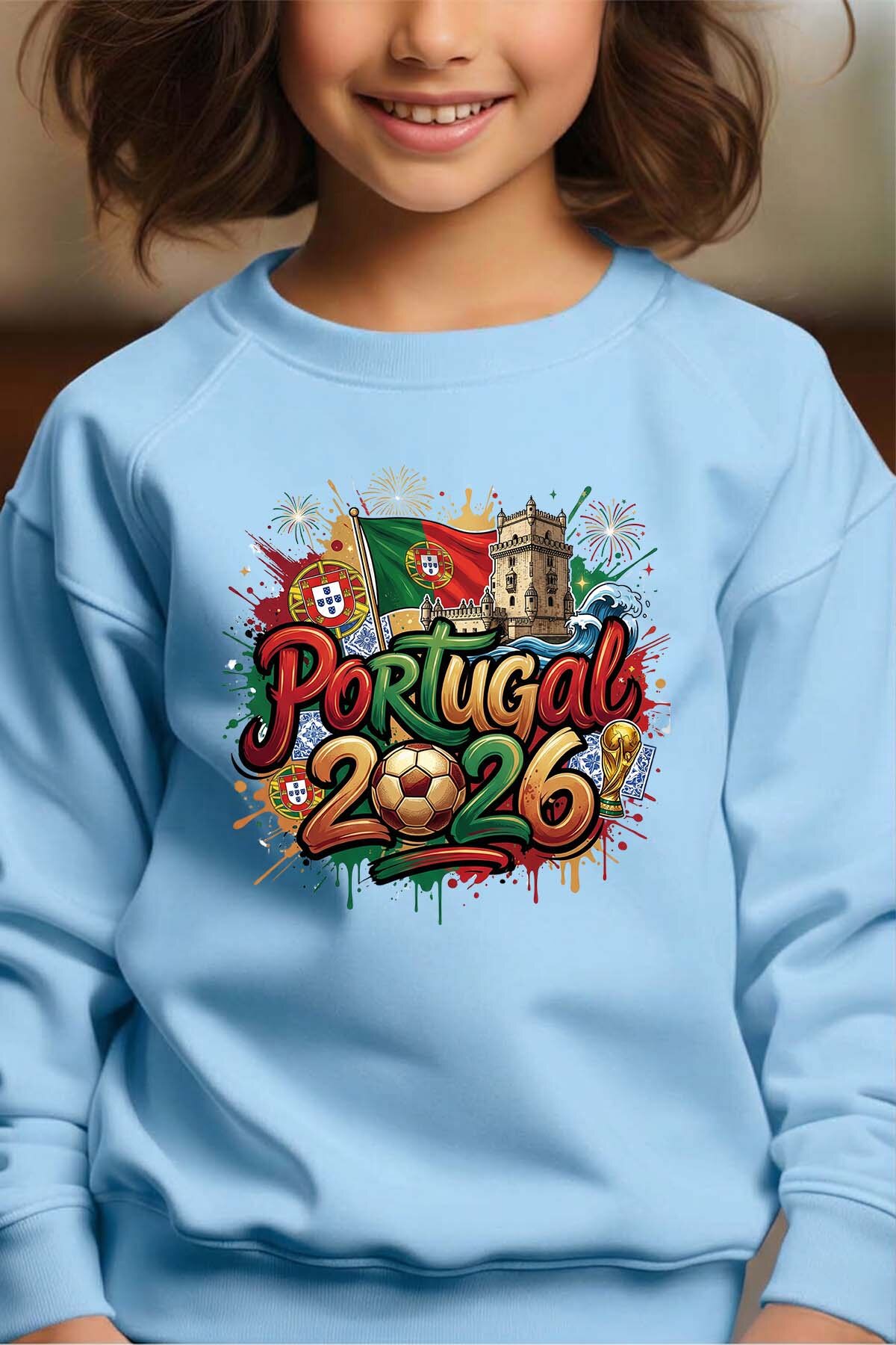 Grossiste I.A.L.D FRANCE - Cdm26 Portugal - Sweat Col Rond Fille