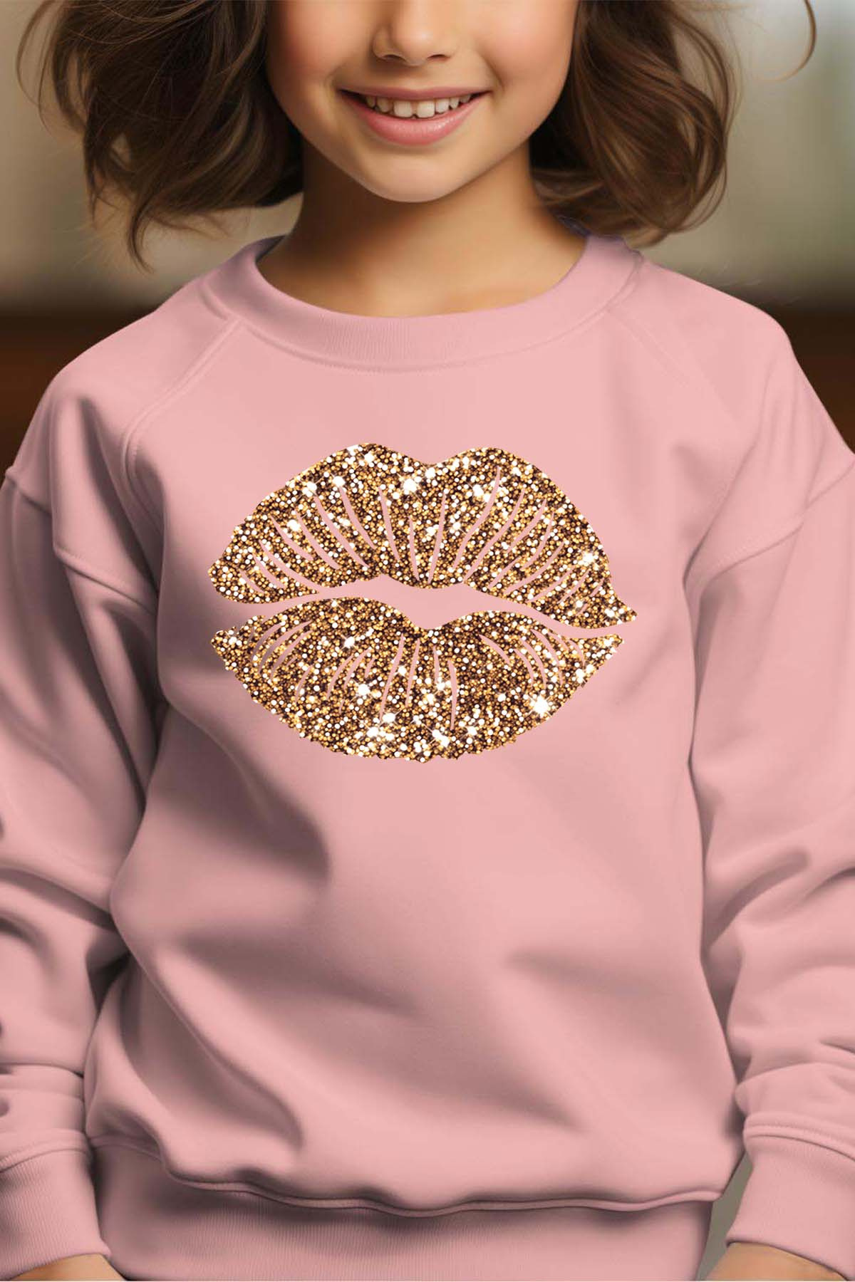 Grossiste I.A.L.D FRANCE - Big bouche gold - Sweat Col Rond Fille
