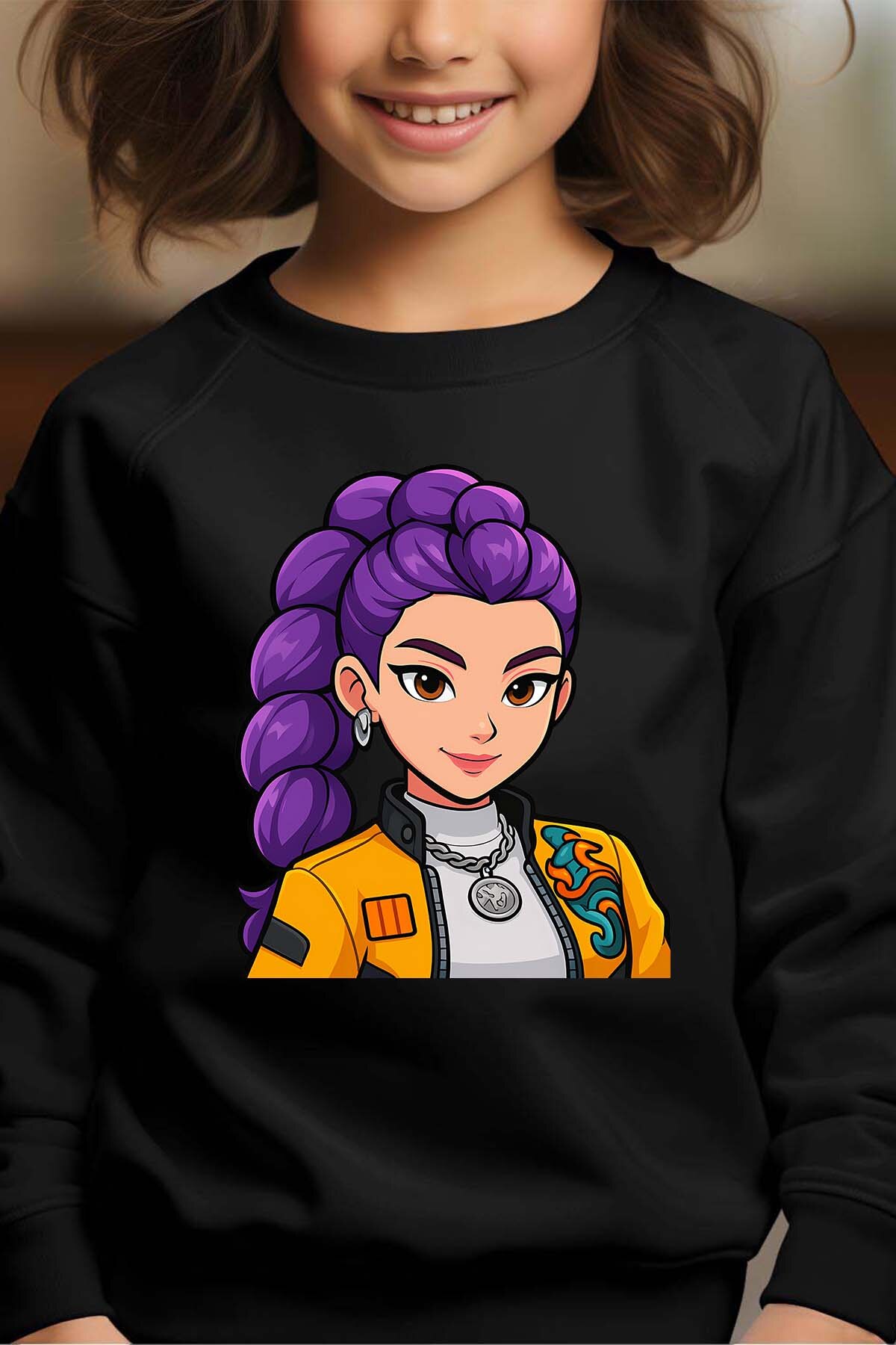 Grossiste I.A.L.D FRANCE - Rumi  cartoon - Sweat Col Rond Fille