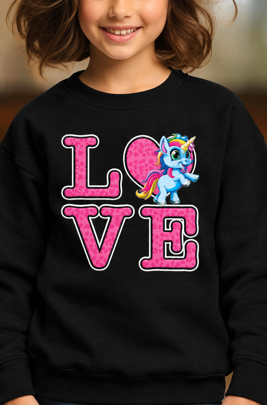 Wholesaler I.A.L.D FRANCE - Love unicorne - Crewneck sweatshirt Girl