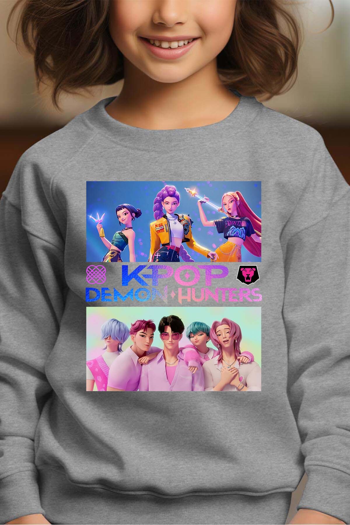 Grossiste I.A.L.D FRANCE - Huntrix Girls & Saja Boys - Sweat Col Rond Fille