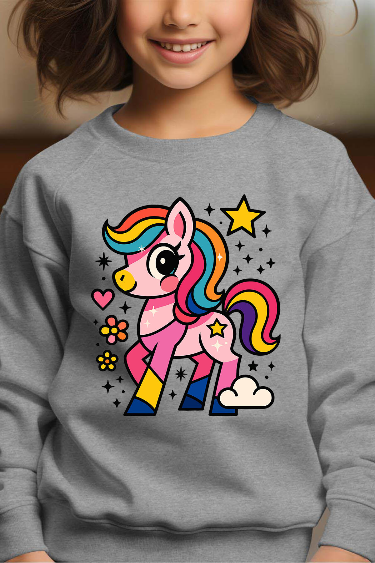 Grossiste I.A.L.D FRANCE - ArcPoneyCiel - Sweat Col Rond Fille