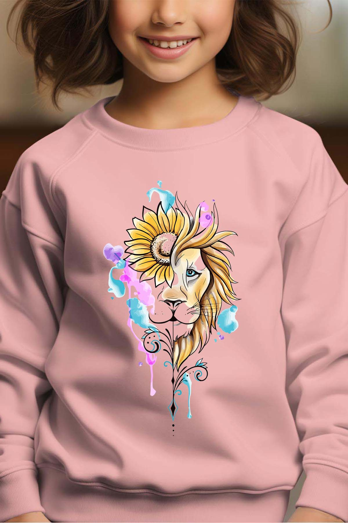 Mayorista I.A.L.D FRANCE - Girasol león - Sudadera Cuello Redondo Niña