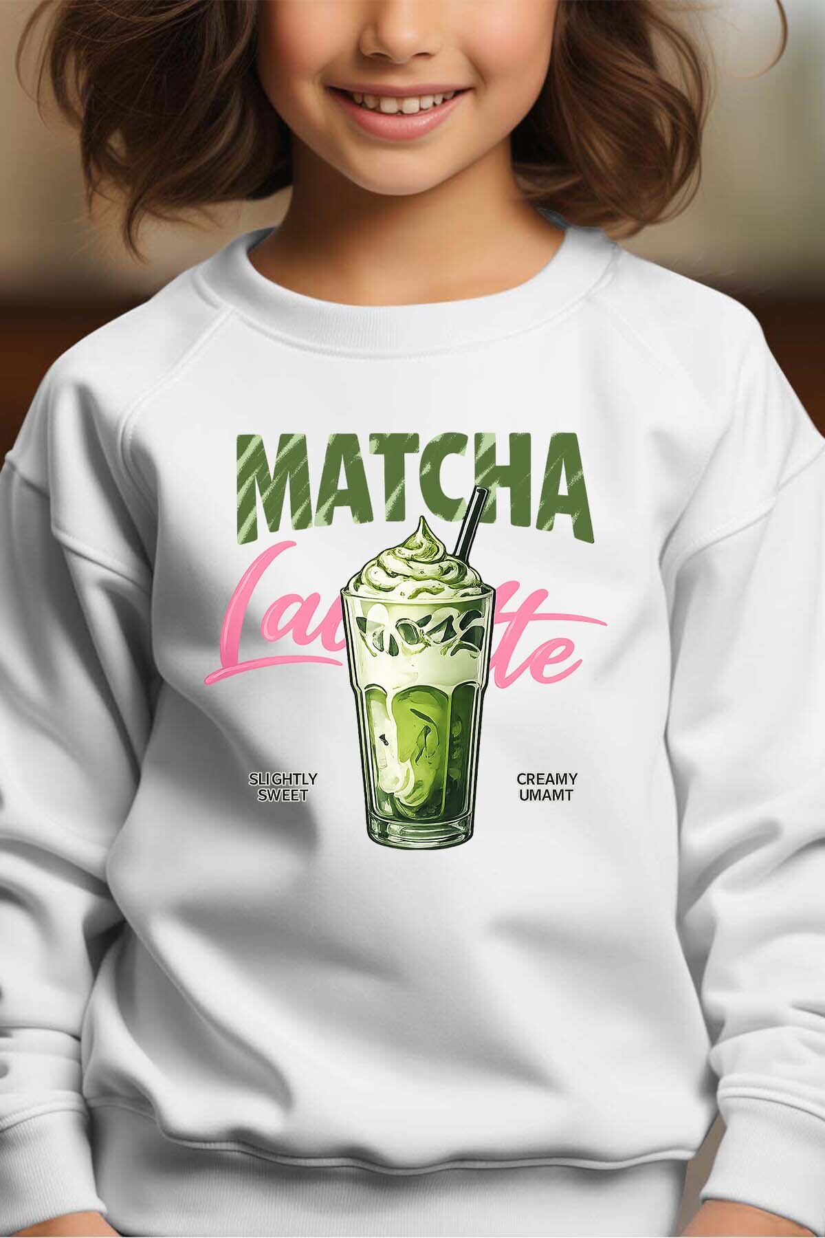 Grossiste I.A.L.D FRANCE - Matcha latte - Sweat Col Rond Fille