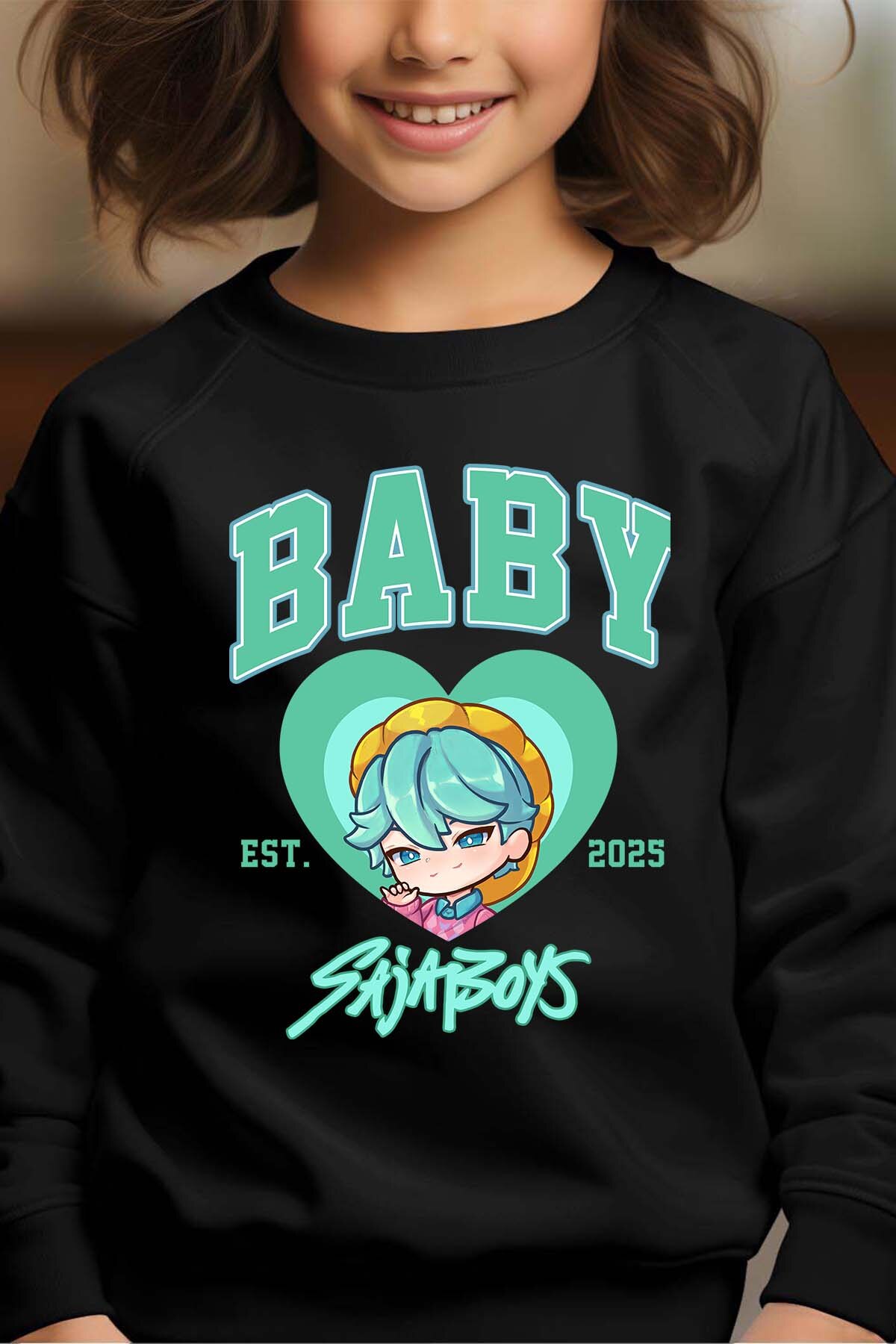 Grossiste I.A.L.D FRANCE - Baby coeur Saja - Sweat Col Rond Fille