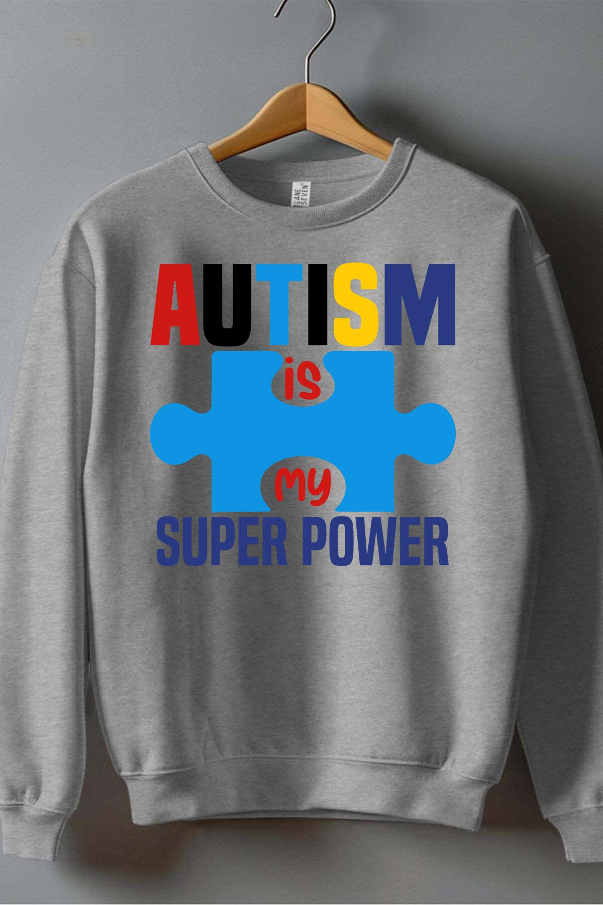 Grossiste I.A.L.D FRANCE - Autism super power - Sweat Col Rond Garçon