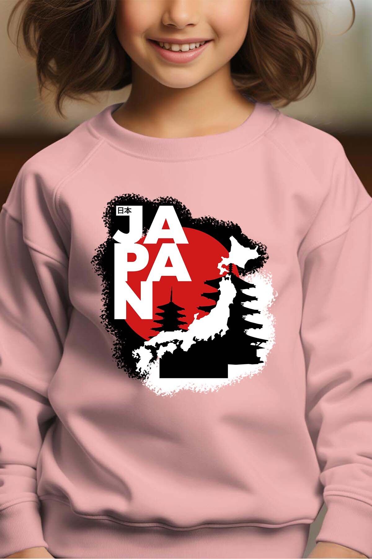 Wholesaler I.A.L.D FRANCE - Red and White Modern Illustrative Japan T-Shirt - Crewneck sweatshirt Girl