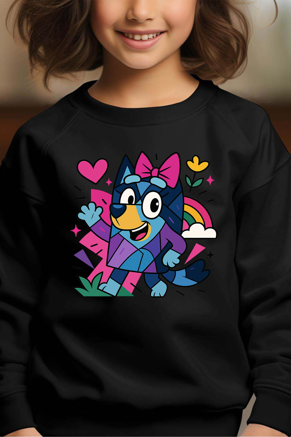 Grossiste I.A.L.D FRANCE - Chienne cubiste - Sweat Col Rond Fille