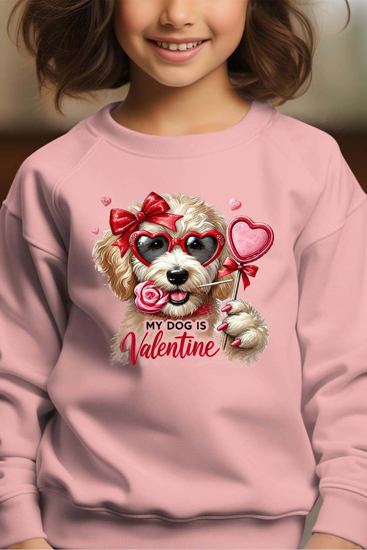 Mayorista I.A.L.D FRANCE - San Valentín Perro - Sudadera con cuello redondo Niña