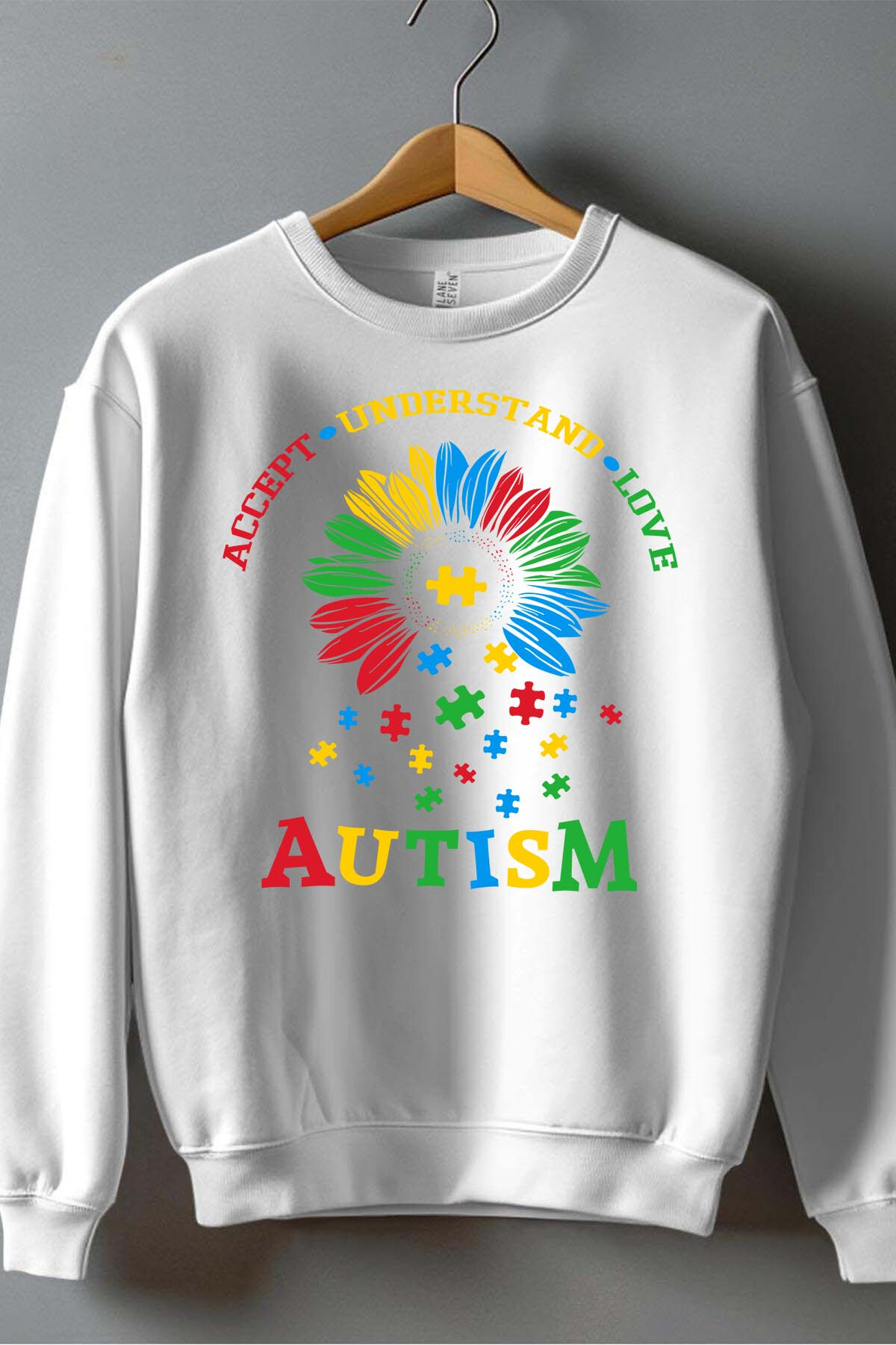 Grossiste I.A.L.D FRANCE - Autism Accept - Sweat Col Rond Garçon