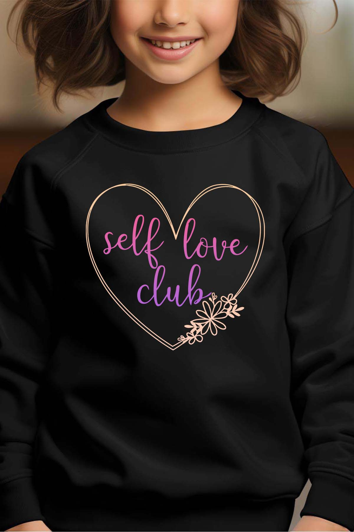 Grossiste I.A.L.D FRANCE - Self love pink - Sweat Col Rond Fille