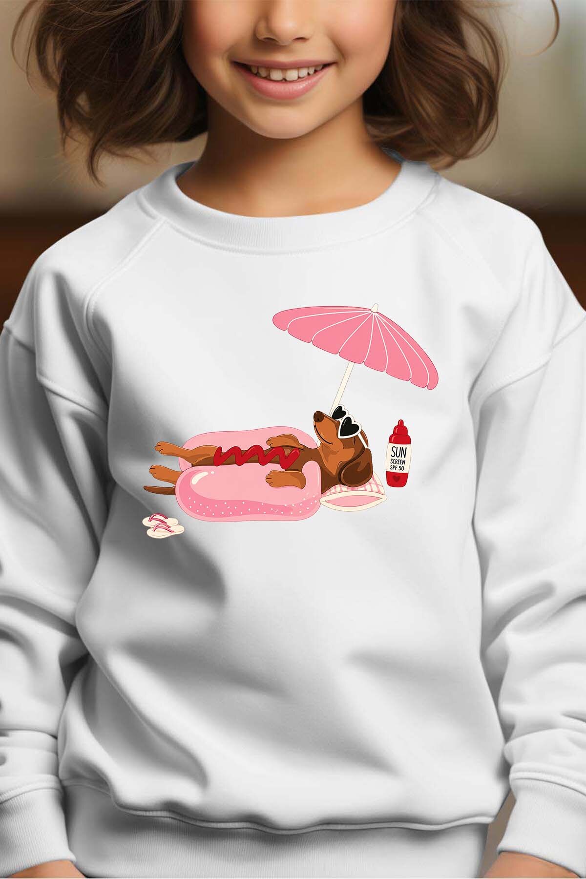 Grossiste I.A.L.D FRANCE - Happy weekend - Sweat Col Rond Fille
