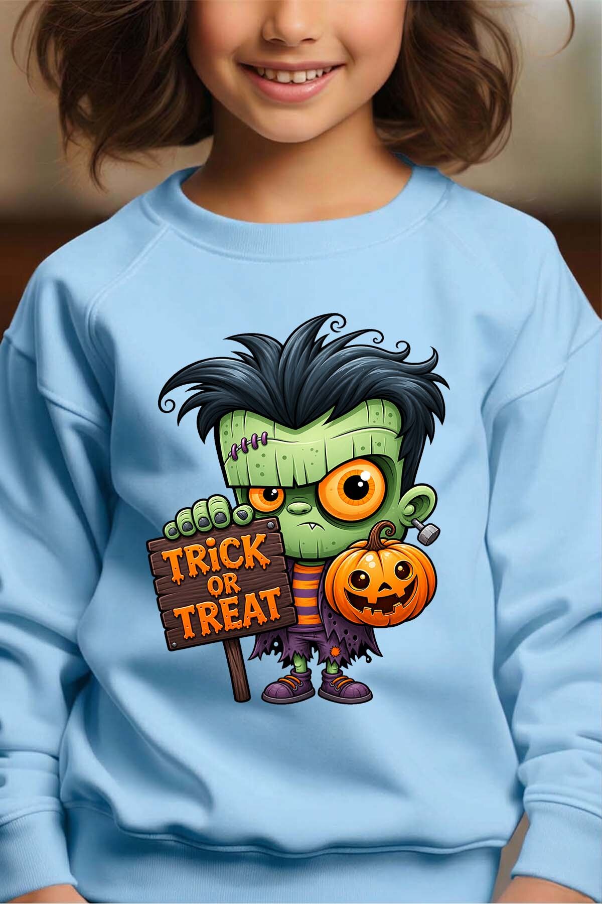 Grossiste I.A.L.D FRANCE - Frankly halloween - Sweat Col Rond Fille