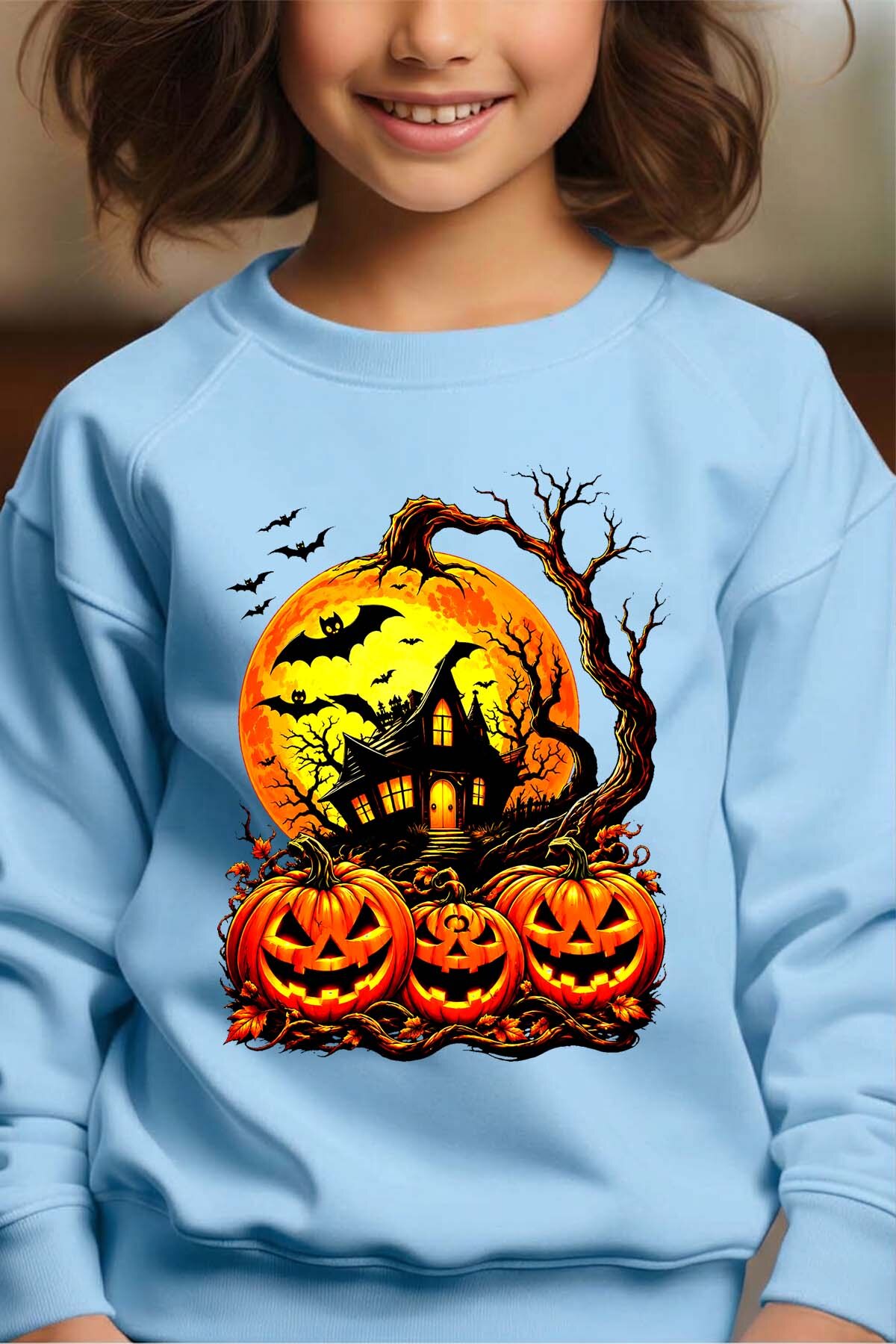 Grossiste I.A.L.D FRANCE - Halloween castle - Sweat Col Rond Fille