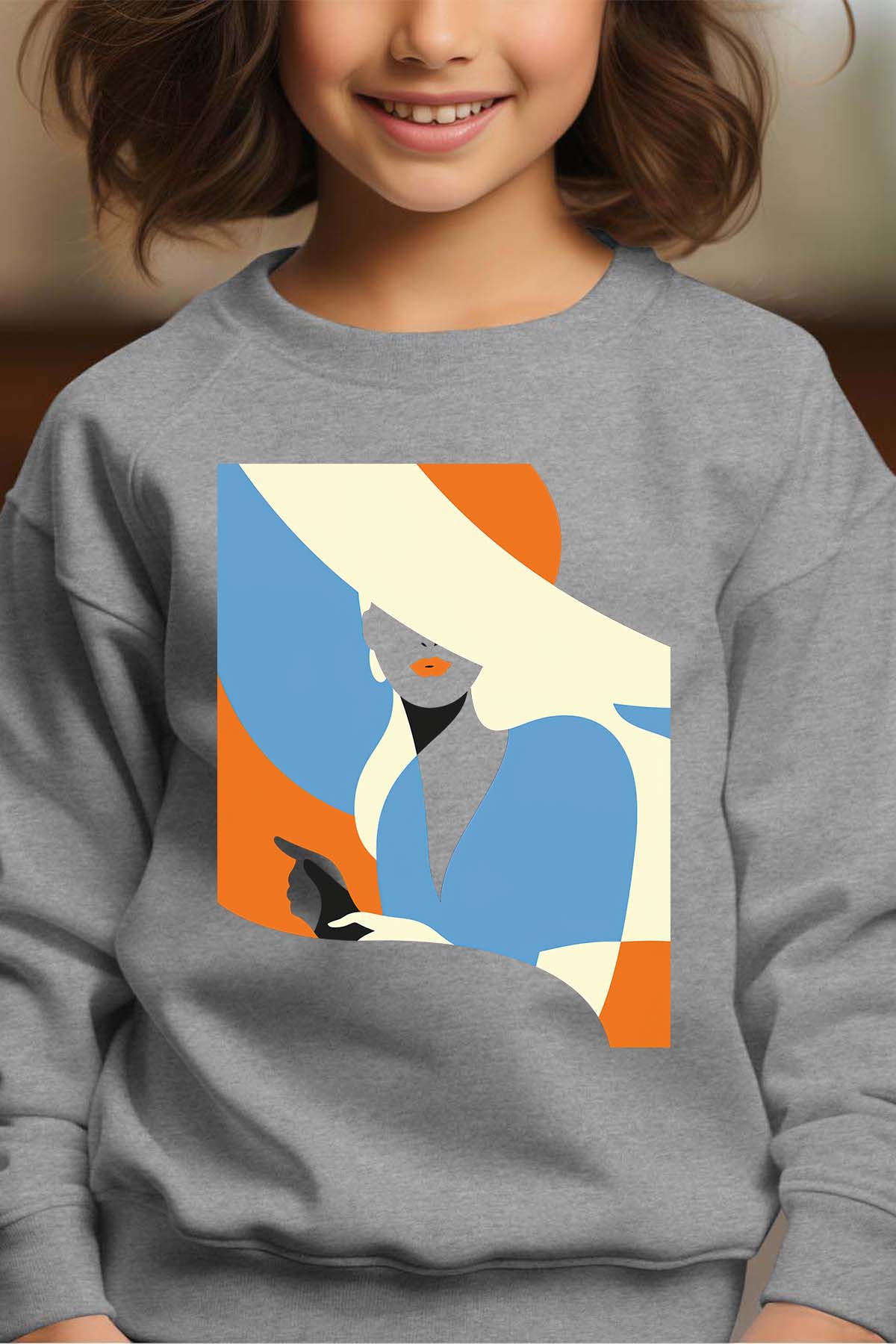 Grossiste I.A.L.D FRANCE - Tableau news - Sweat Col Rond Fille