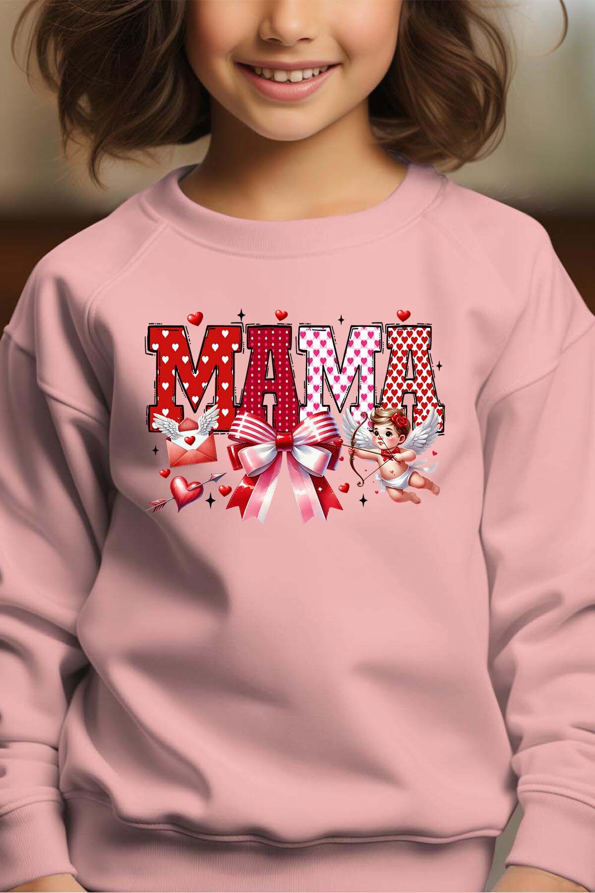 Grossiste I.A.L.D FRANCE - Mama Cupid - Sweat Col Rond Fille
