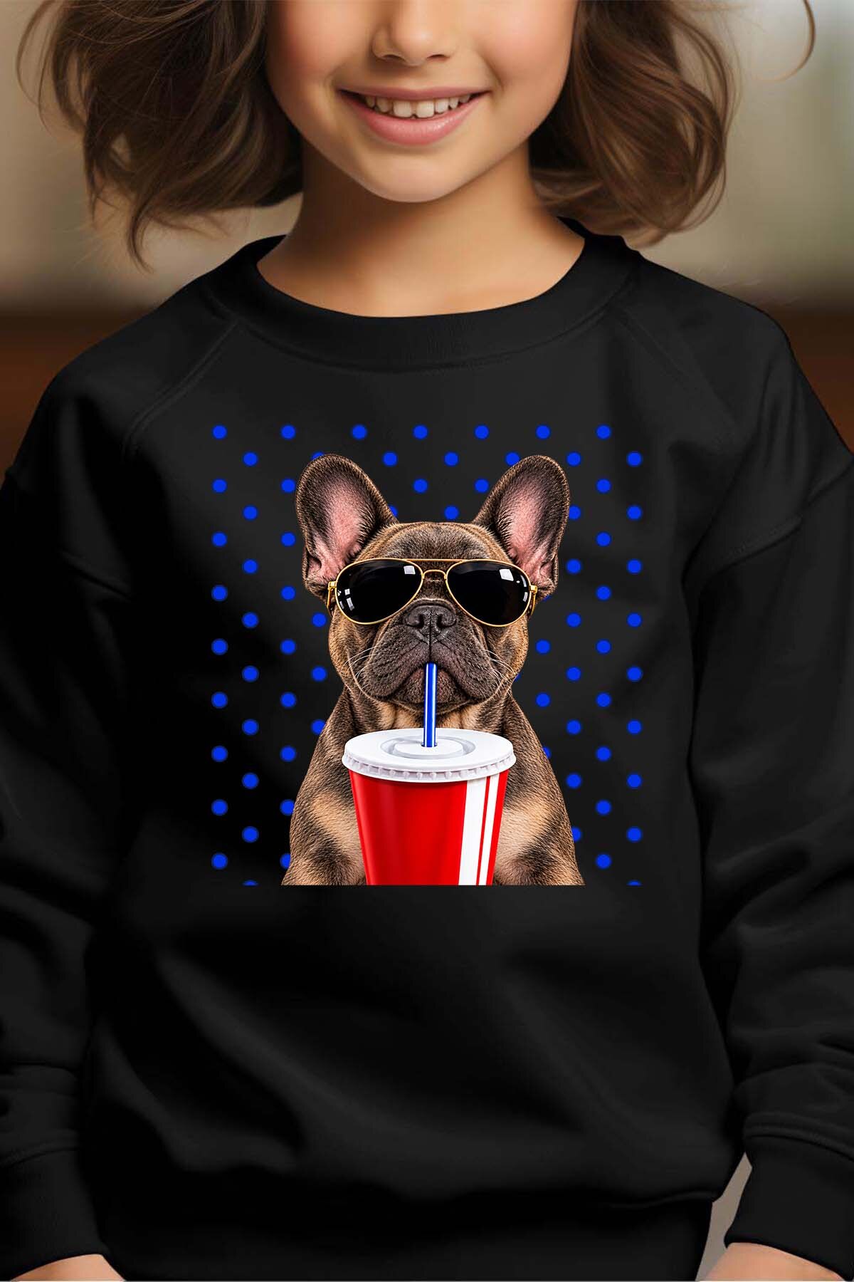 Mayorista I.A.L.D FRANCE - Sudadera con cuello redondo para niña - Gafas de perro D
