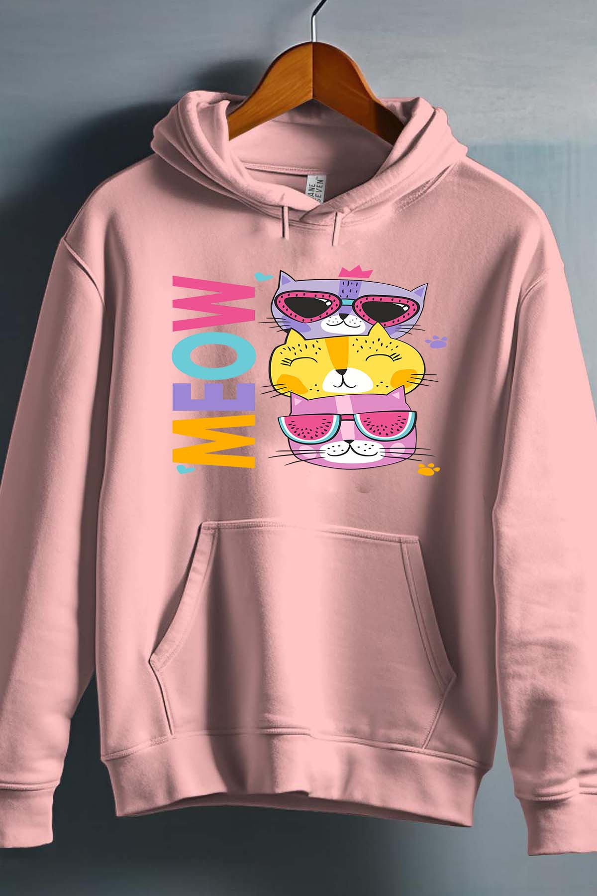 Grossista I.A.L.D FRANCE - Gatto divertente - felpa con cappuccio per ragazze