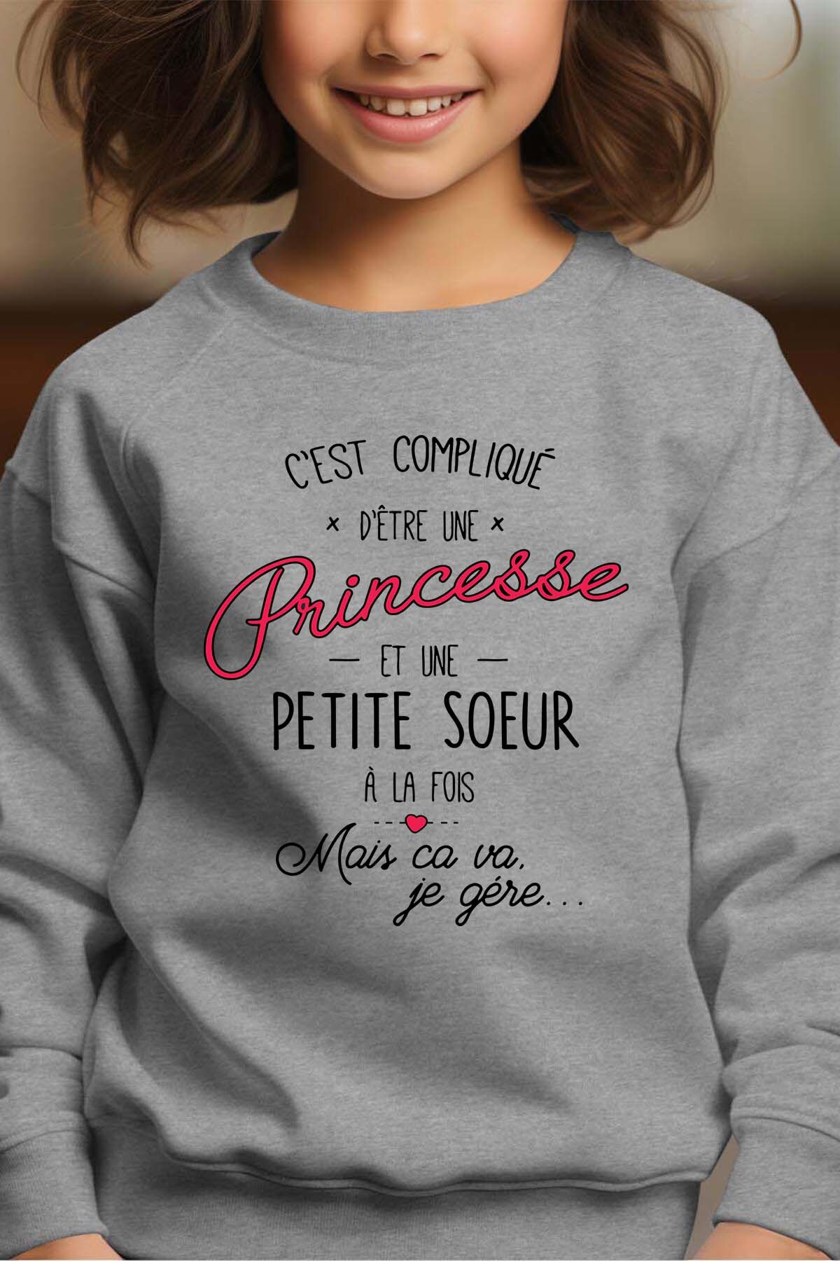 Grossiste I.A.L.D FRANCE - Compliqué princesse & petite soeur - Sweat Col Rond Fille