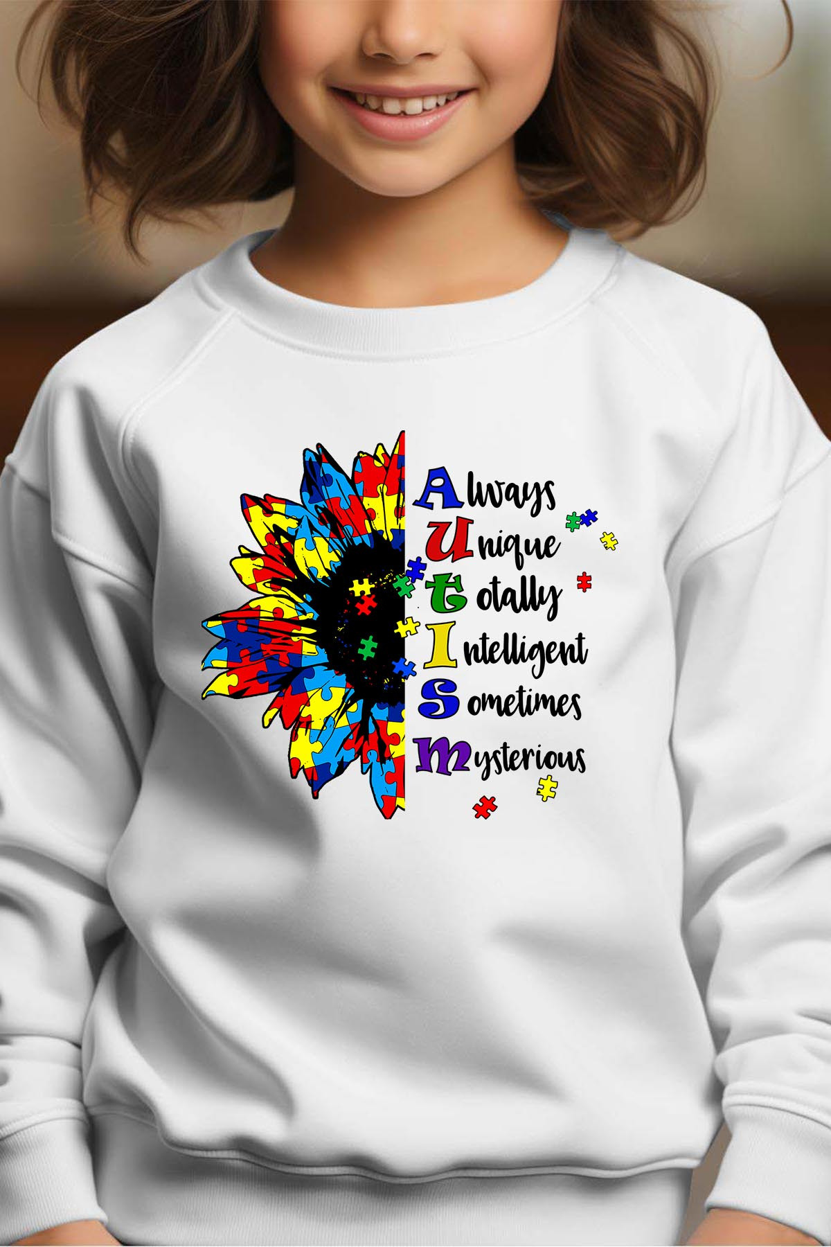 Wholesaler I.A.L.D FRANCE - Autism Sunflower - Crewneck sweatshirt Girl