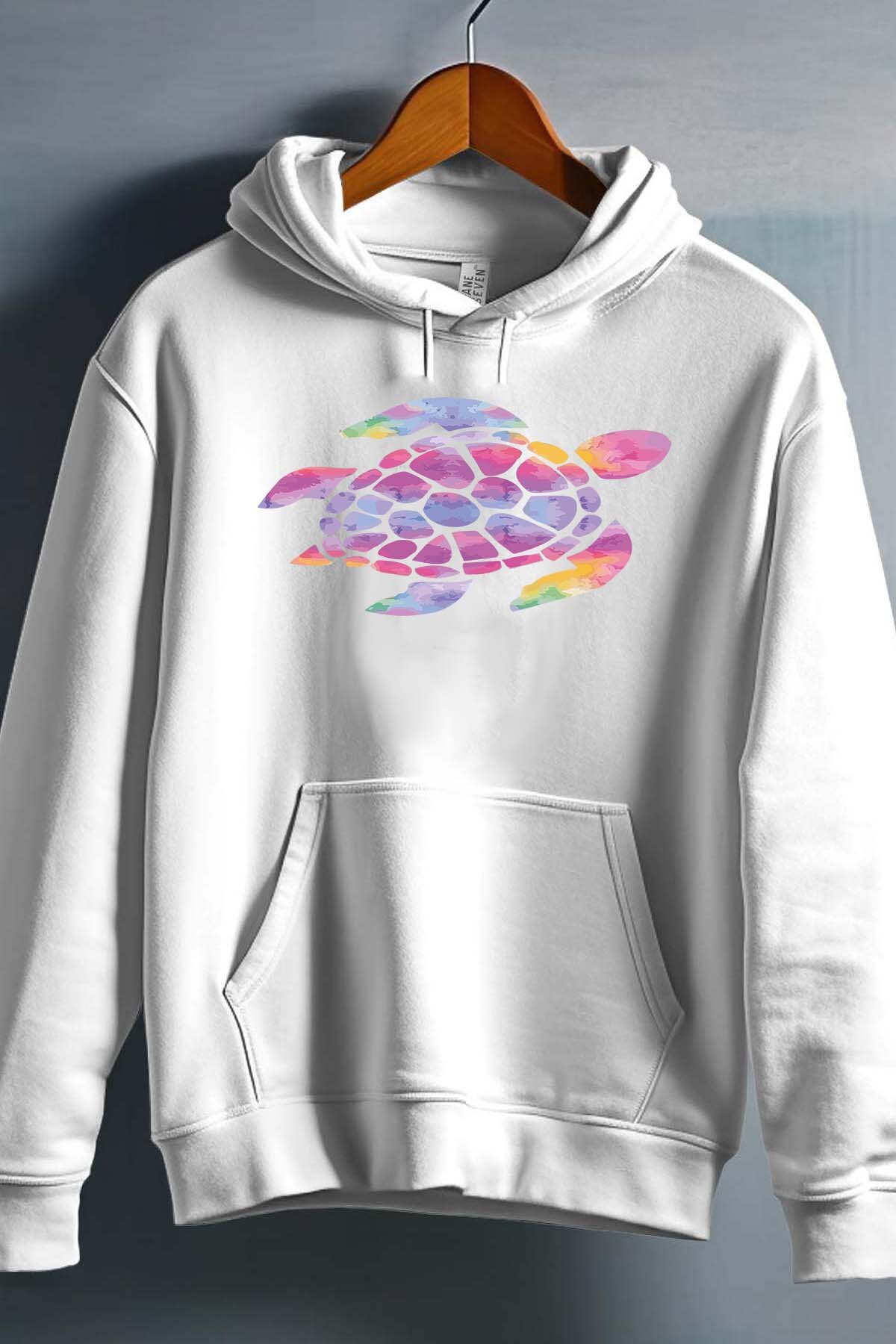 Großhändler I.A.L.D FRANCE - Aquarell-Schildkröte - Kapuzenpullover Mädchen