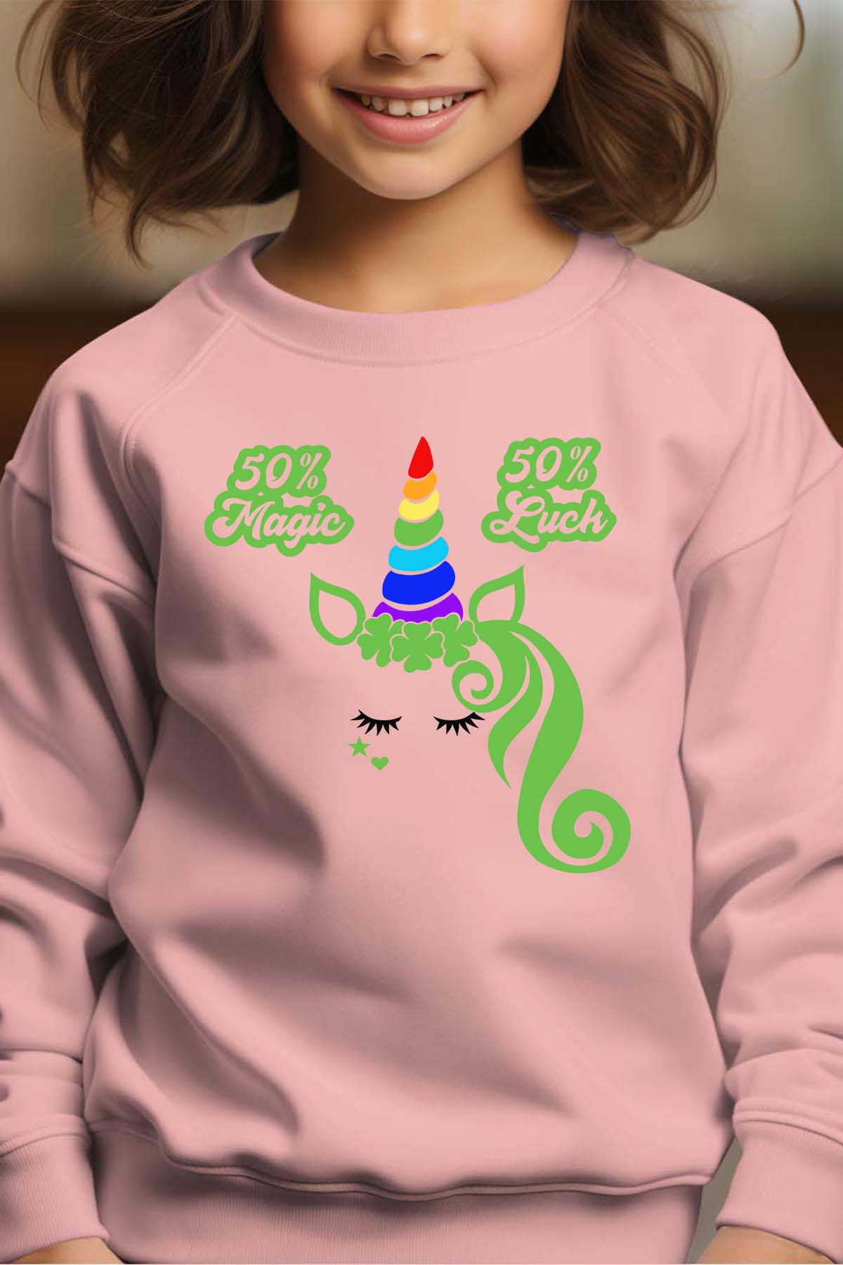 Mayorista I.A.L.D FRANCE - Santa Patricks Unicornio - sudadera de niña redonda
