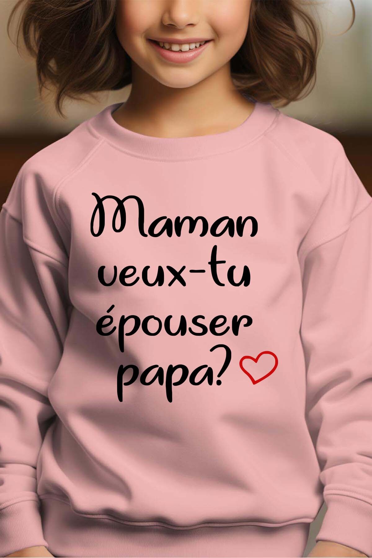 Grossiste I.A.L.D FRANCE - Maman épouser Papa - Sweat Col Rond Fille