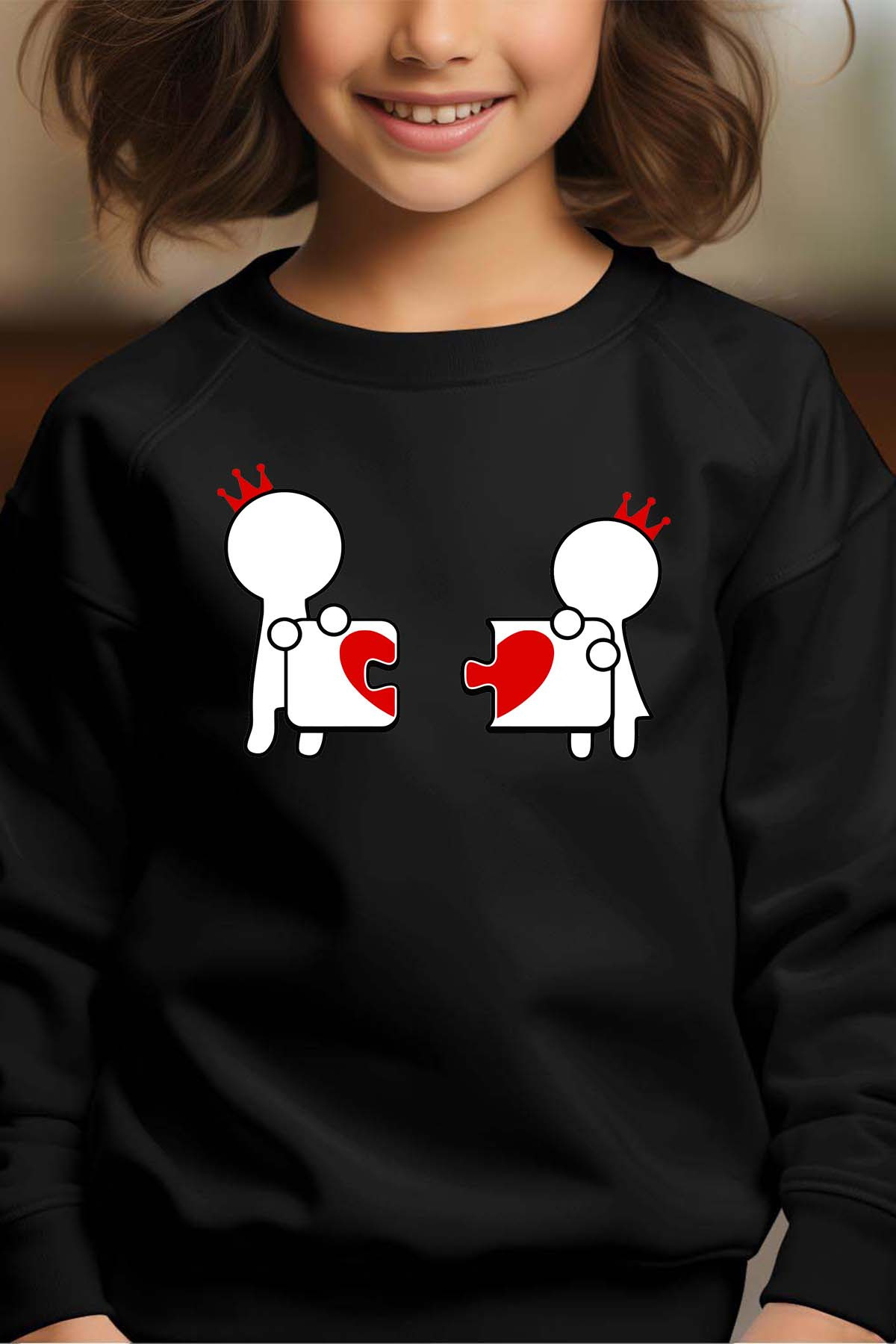 Mayorista I.A.L.D FRANCE - Love puzzle - Sudadera de cuello redondo niña