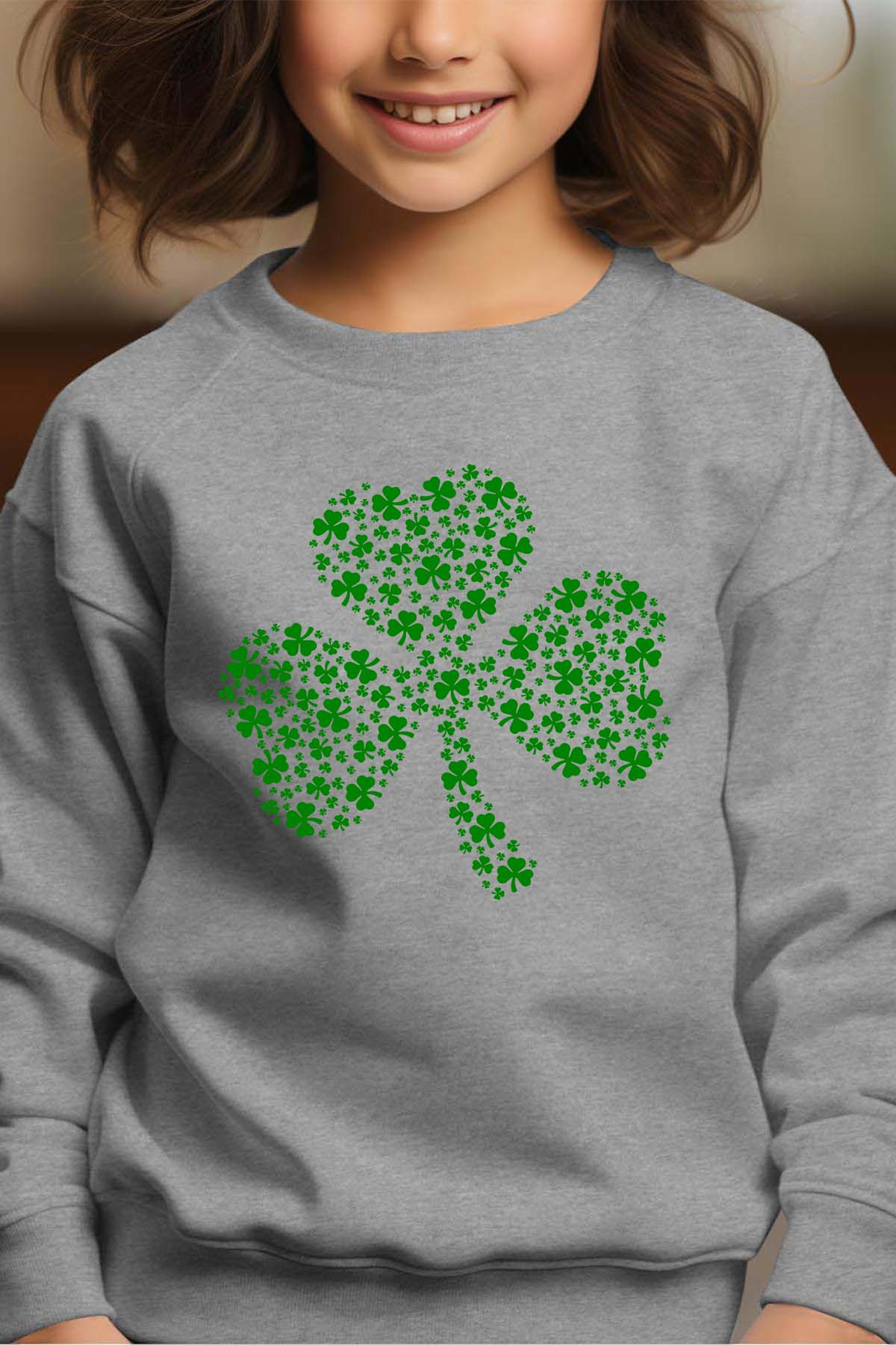 Mayorista I.A.L.D FRANCE - Multi Shamrock - Round Girl Girl Sweatshirt