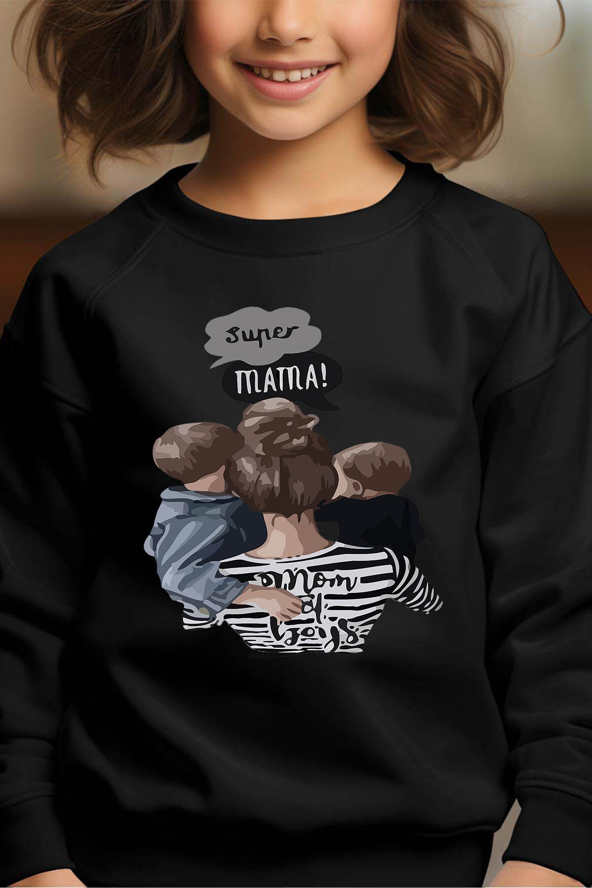 Großhändler I.A.L.D FRANCE - Mom Boys - Runde Mädchen Mädchen Sweatshirt