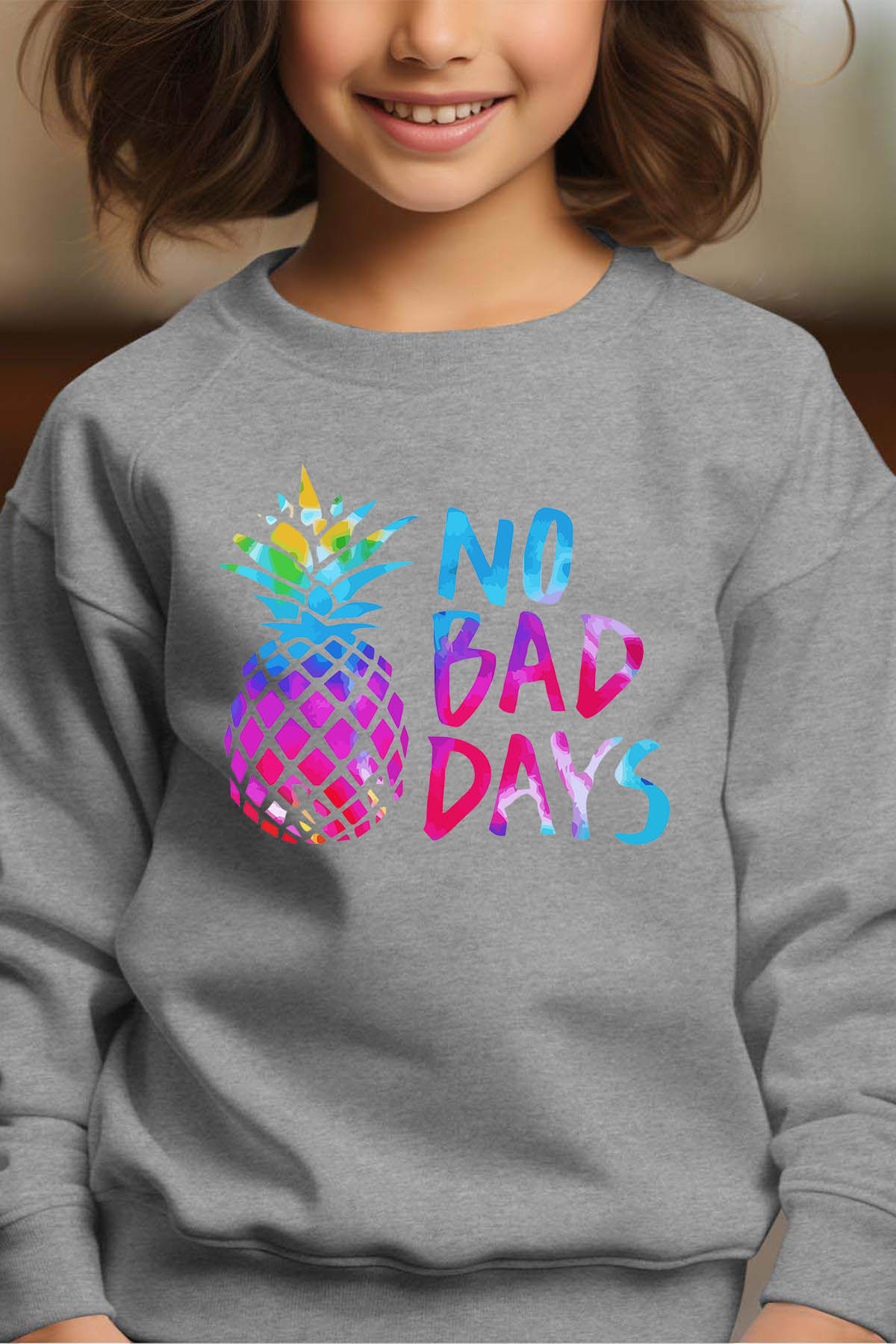 Grossiste I.A.L.D FRANCE - Ananas Day - Sweat Col Rond Fille
