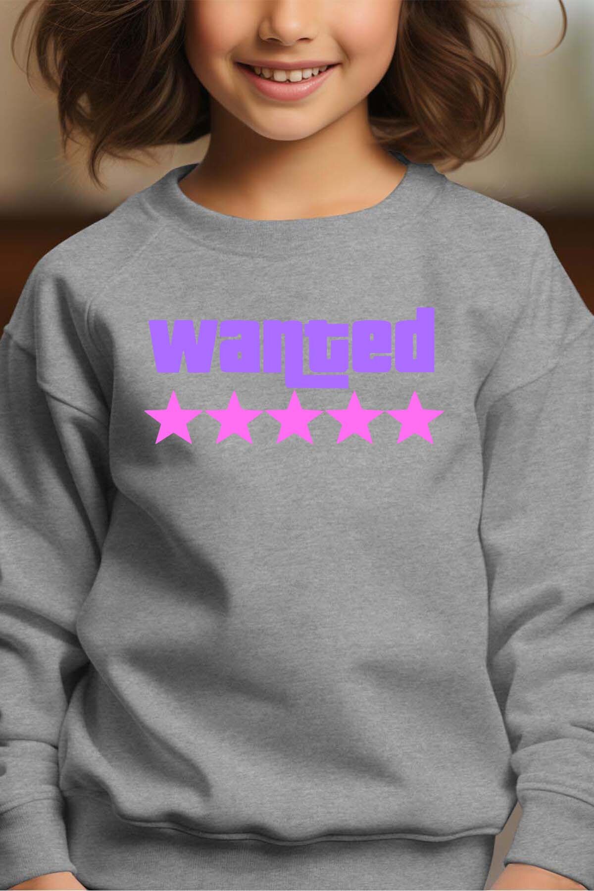 Grossiste I.A.L.D FRANCE - Wanted Stars Grirl - Sweat Col Rond Fille