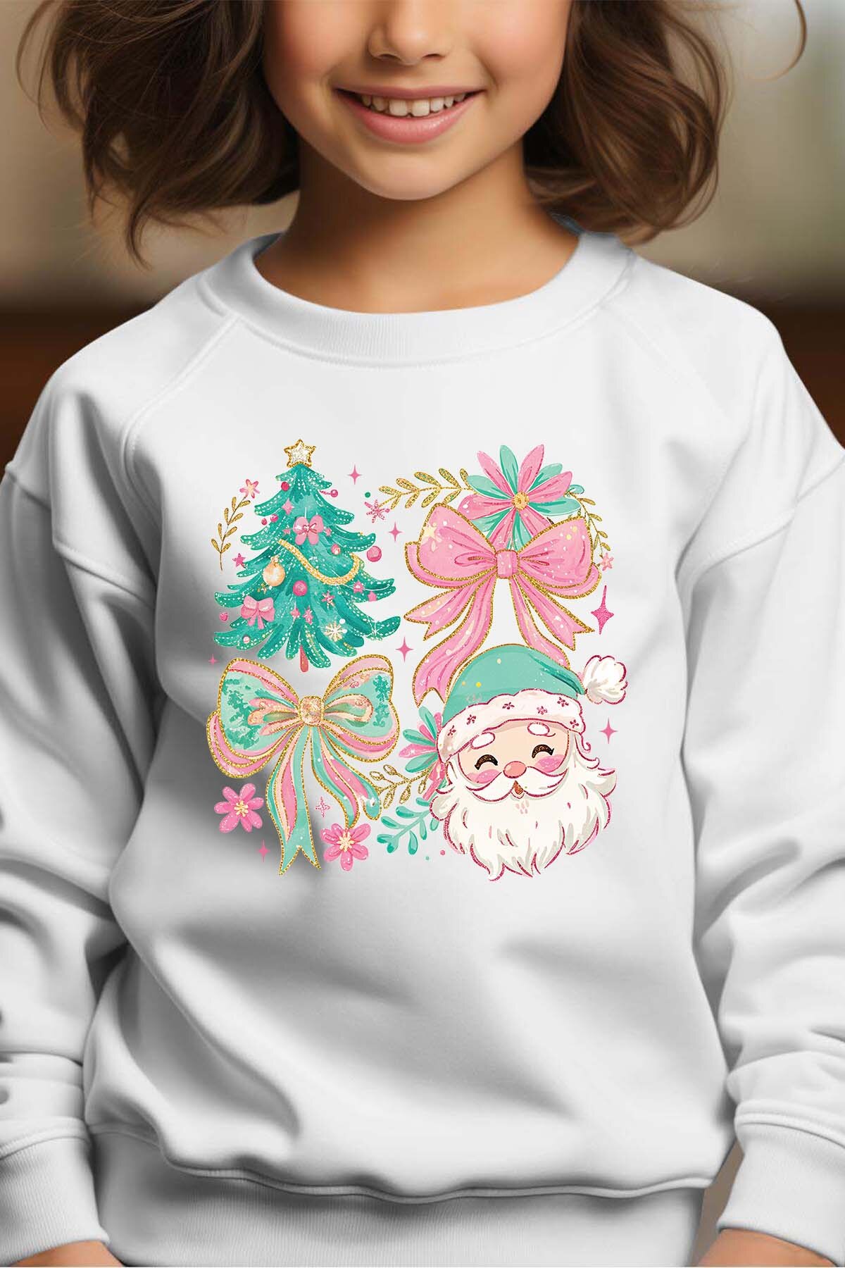 Großhändler I.A.L.D FRANCE - Florales Preppy-Weihnachten - Rundhals-Sweatshirt Mädchen