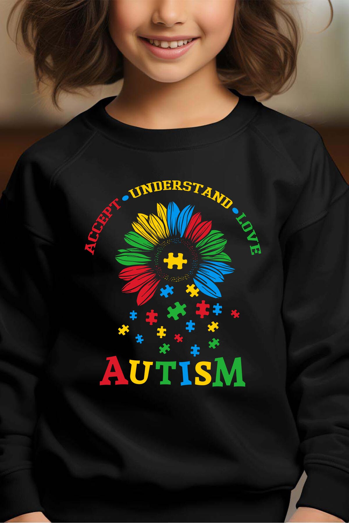 Wholesaler I.A.L.D FRANCE - Autism Accept - Crewneck sweatshirt Girl