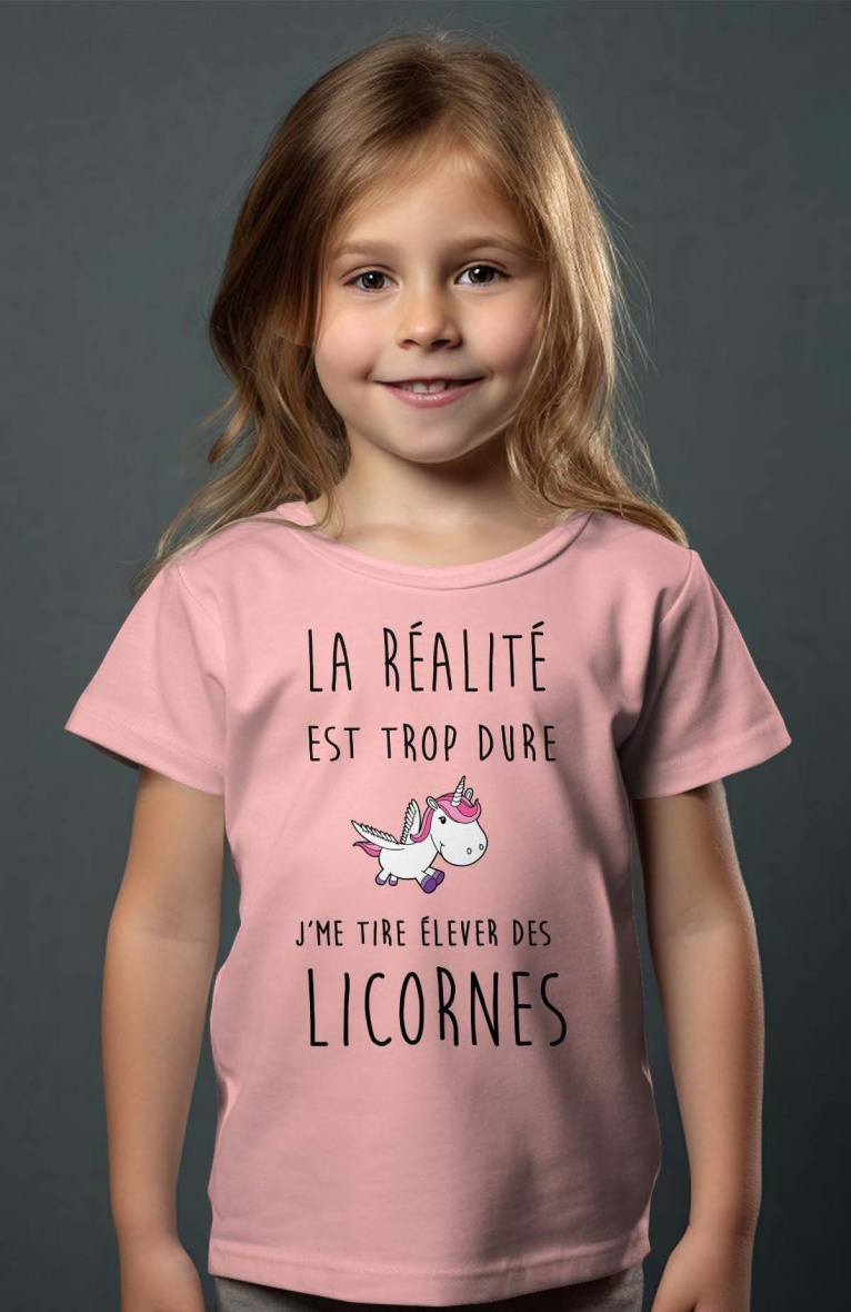 Wholesaler I.A.L.D FRANCE - Girl's Tee | réalité trop licorne