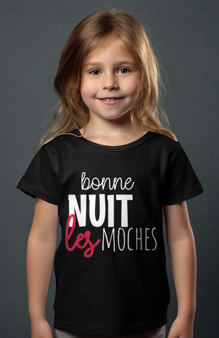 Grossiste I.A.L.D FRANCE - T-shirt Fille | bonne nuit