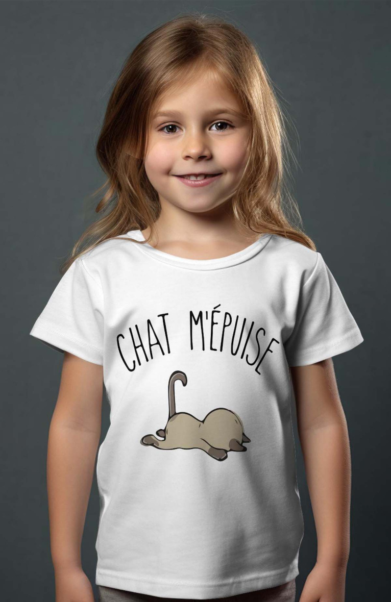 Grossiste I.A.L.D FRANCE - T-shirt Fille | chat m''epuise